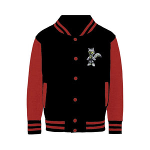 Robot Kitsune-Kyubit - Varsity Jacket Varsity Jacket Lordyan Black/ Fire Red XS 