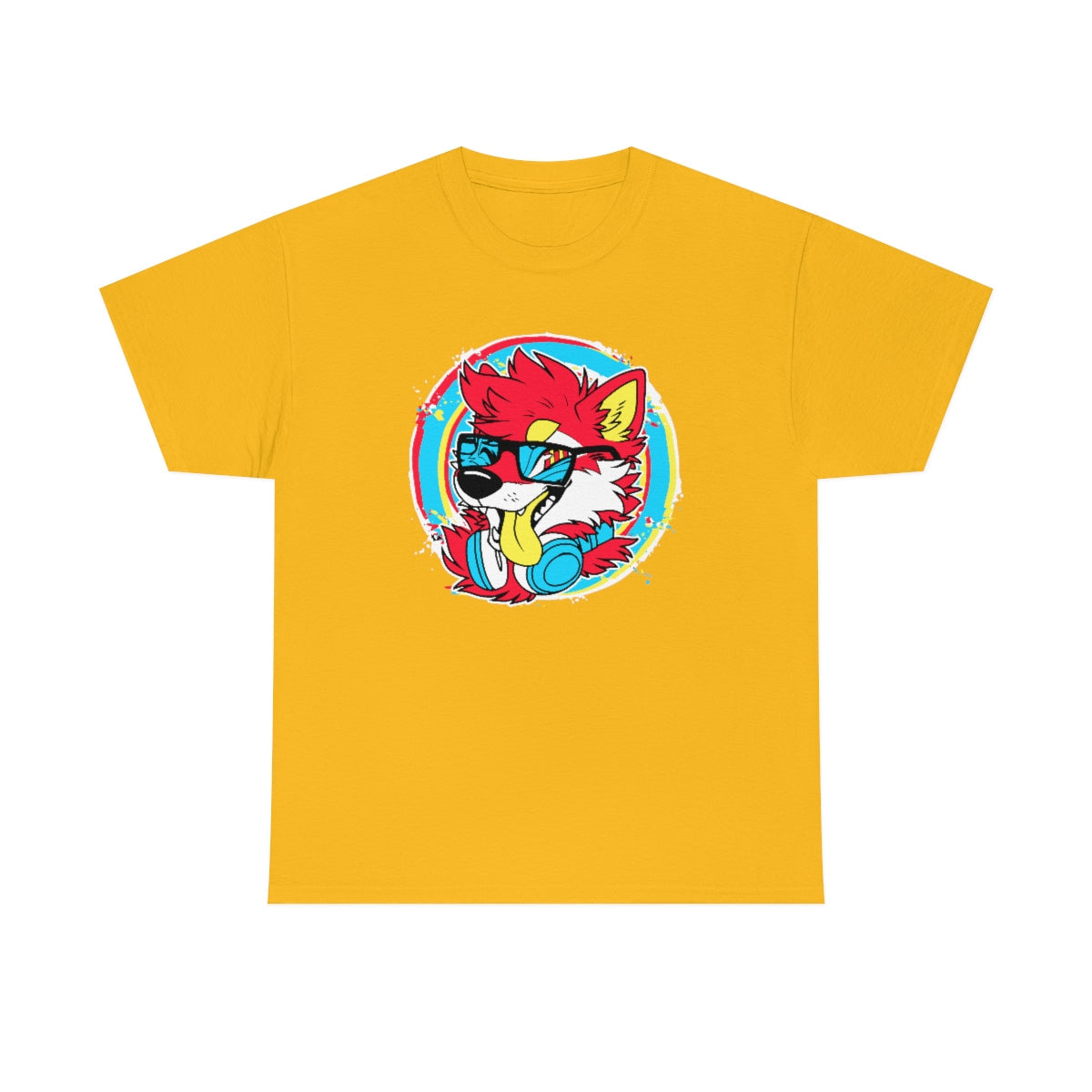 DJ Shiba Red - T-Shirt T-Shirt Artworktee Gold S 