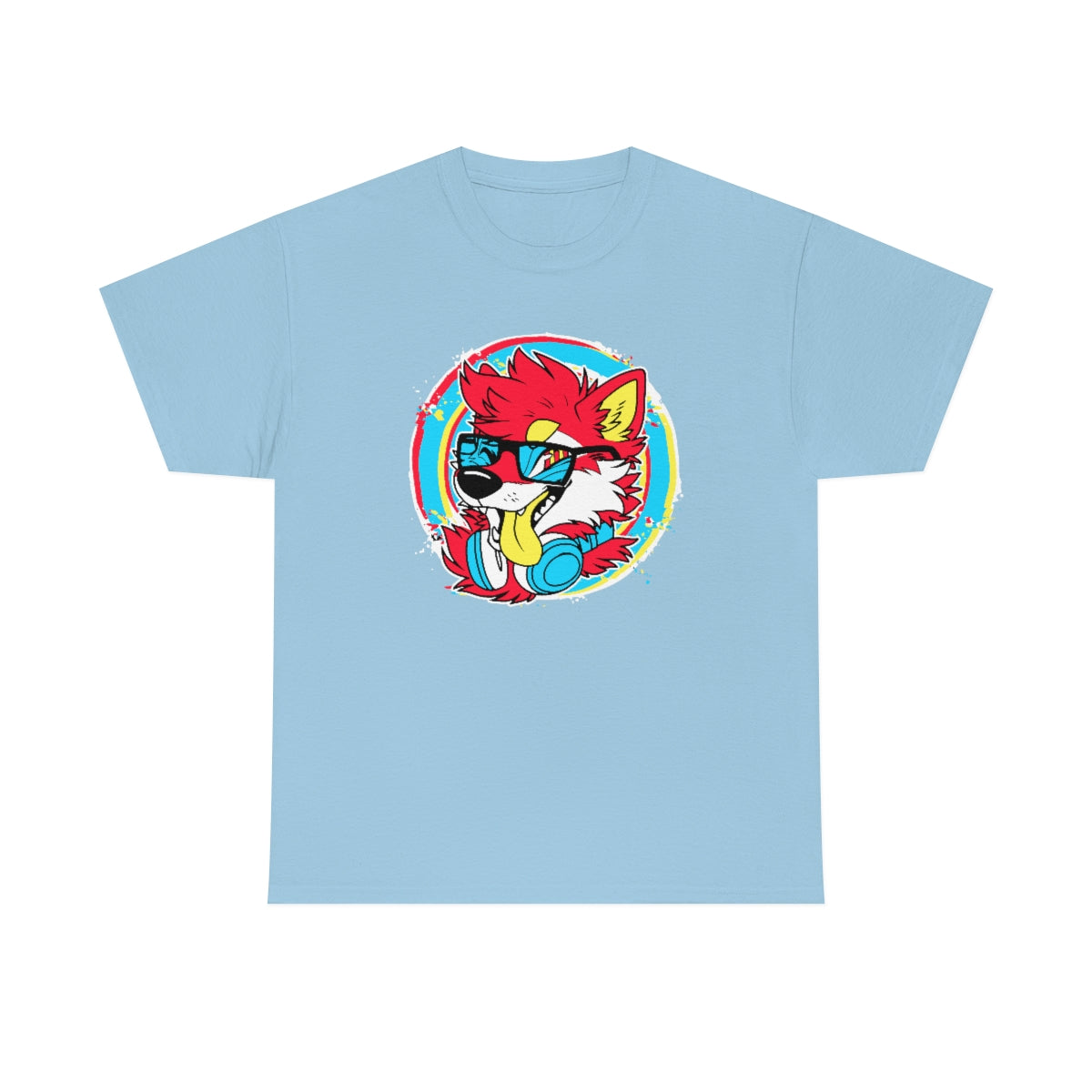 DJ Shiba Red - T-Shirt T-Shirt Artworktee Light Blue S 