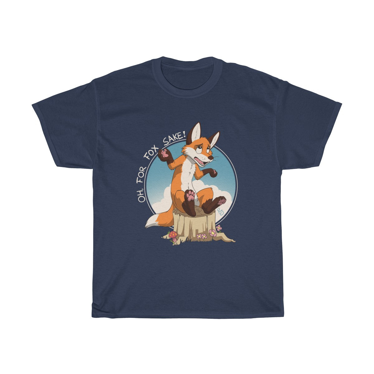 Oh For Fox Sake White Text - T-Shirt T-Shirt Paco Panda Navy Blue S 