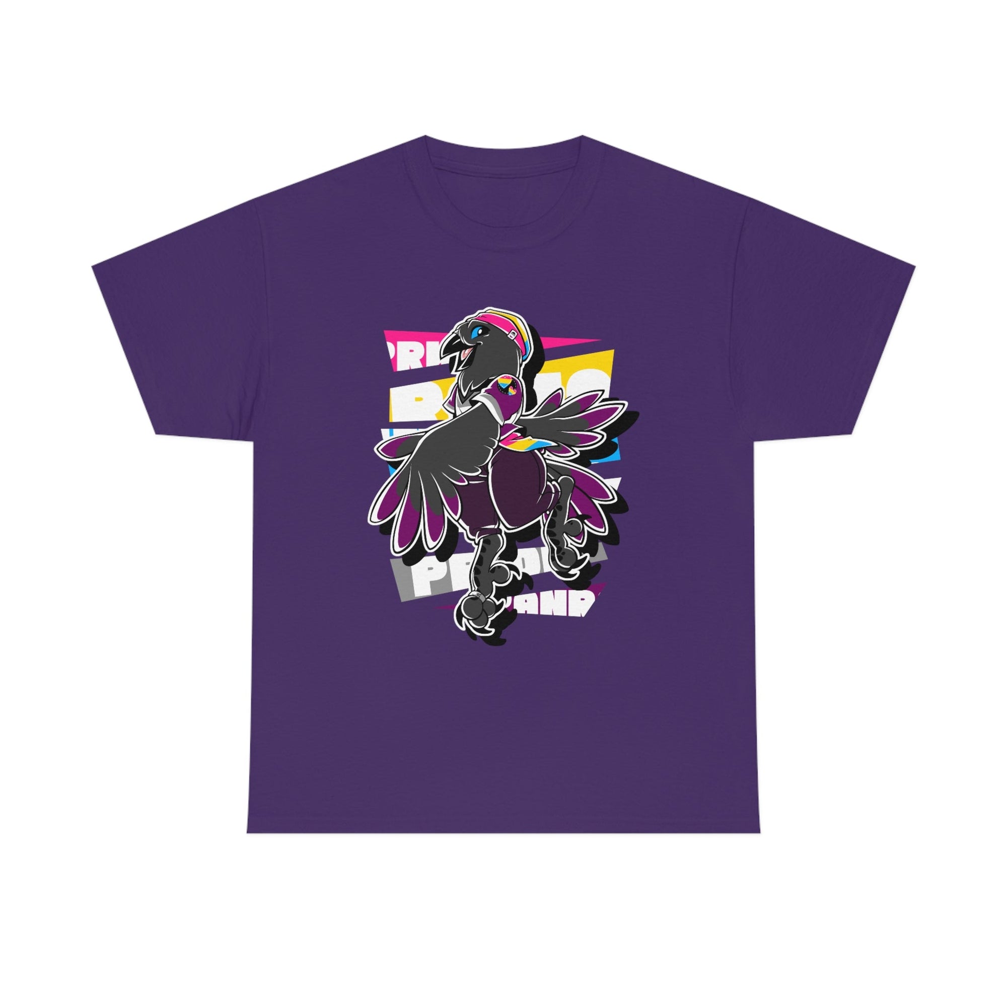 Panromantic Pride Munin Raven - T-Shirt T-Shirt Artworktee Purple S 