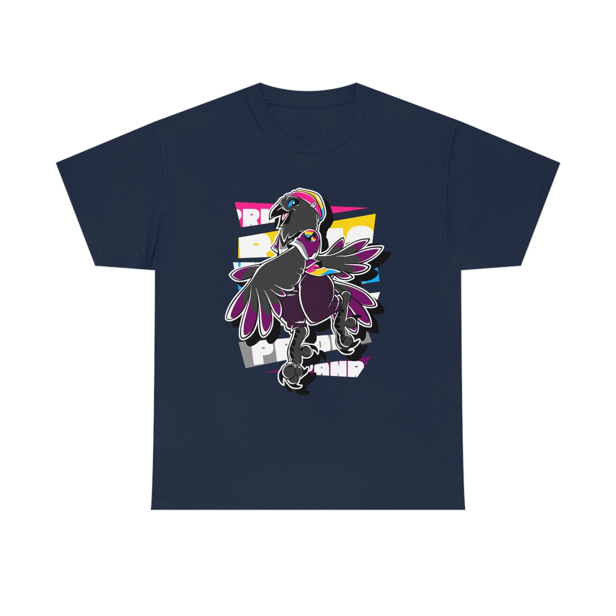 Panromantic Pride Munin Raven - T-Shirt T-Shirt Artworktee Navy Blue S 