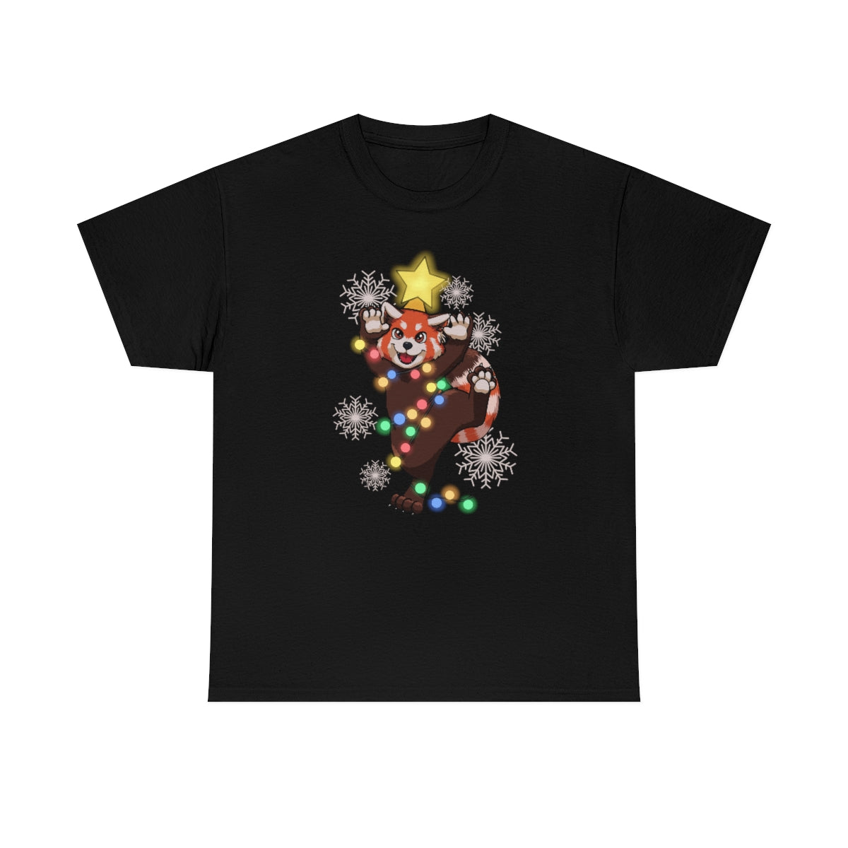 Red Panda Christmas - T-Shirt T-Shirt Artworktee Black S 