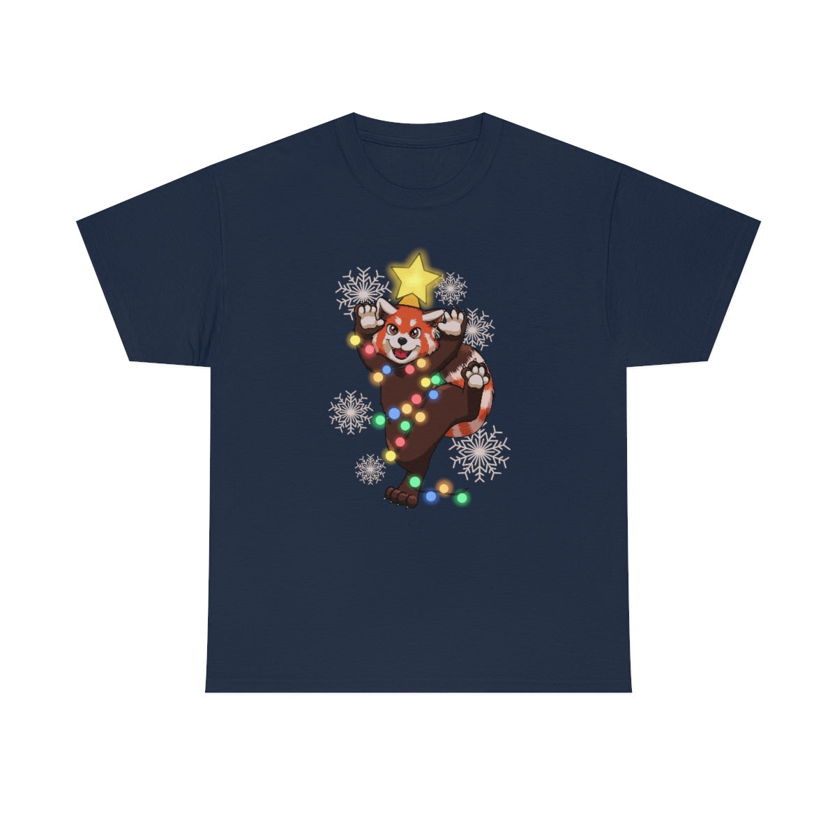 Red Panda Christmas - T-Shirt T-Shirt Artworktee Navy Blue S 