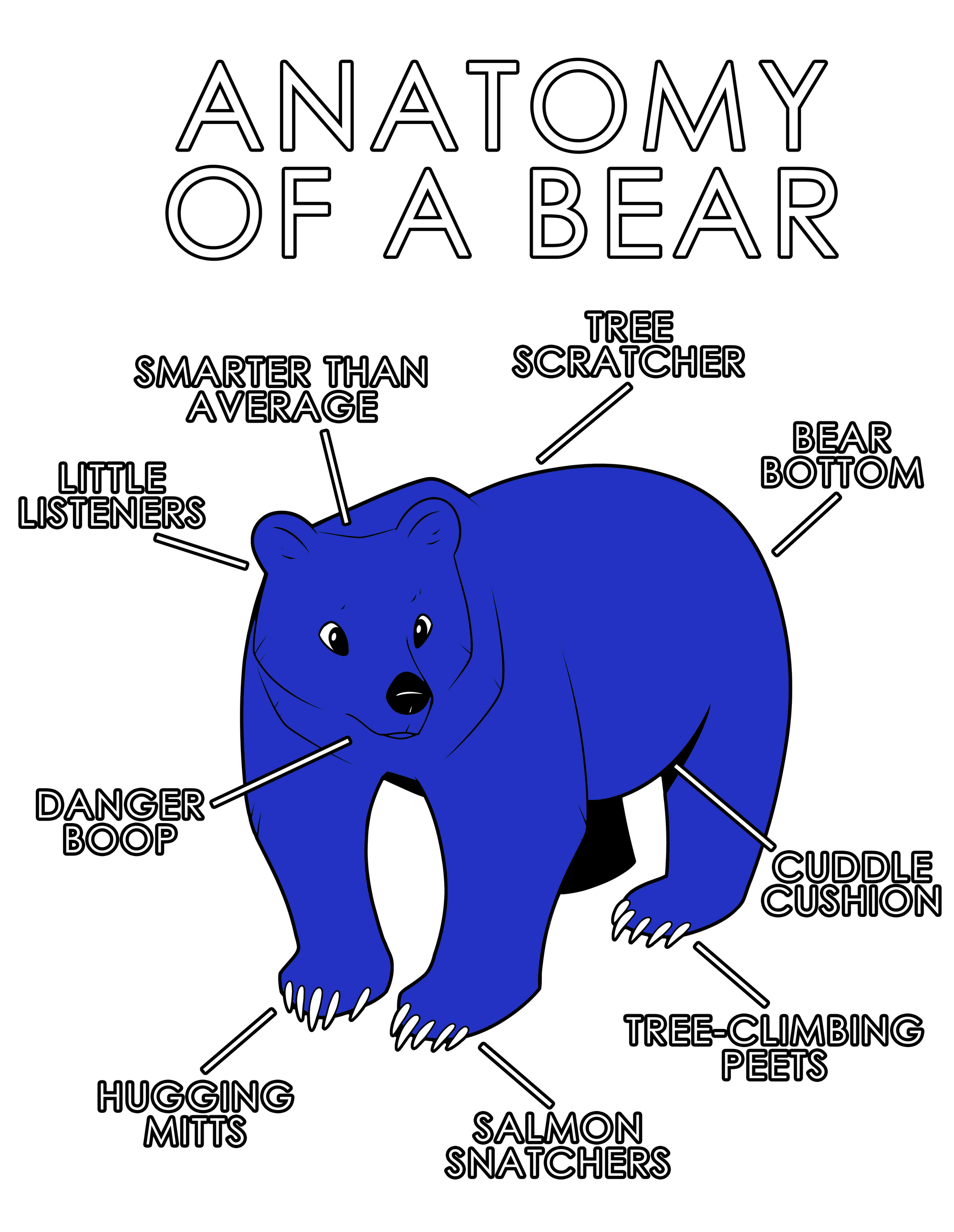 Anatomy Series - Gen 1 - Anatomy of a Bear - Blue