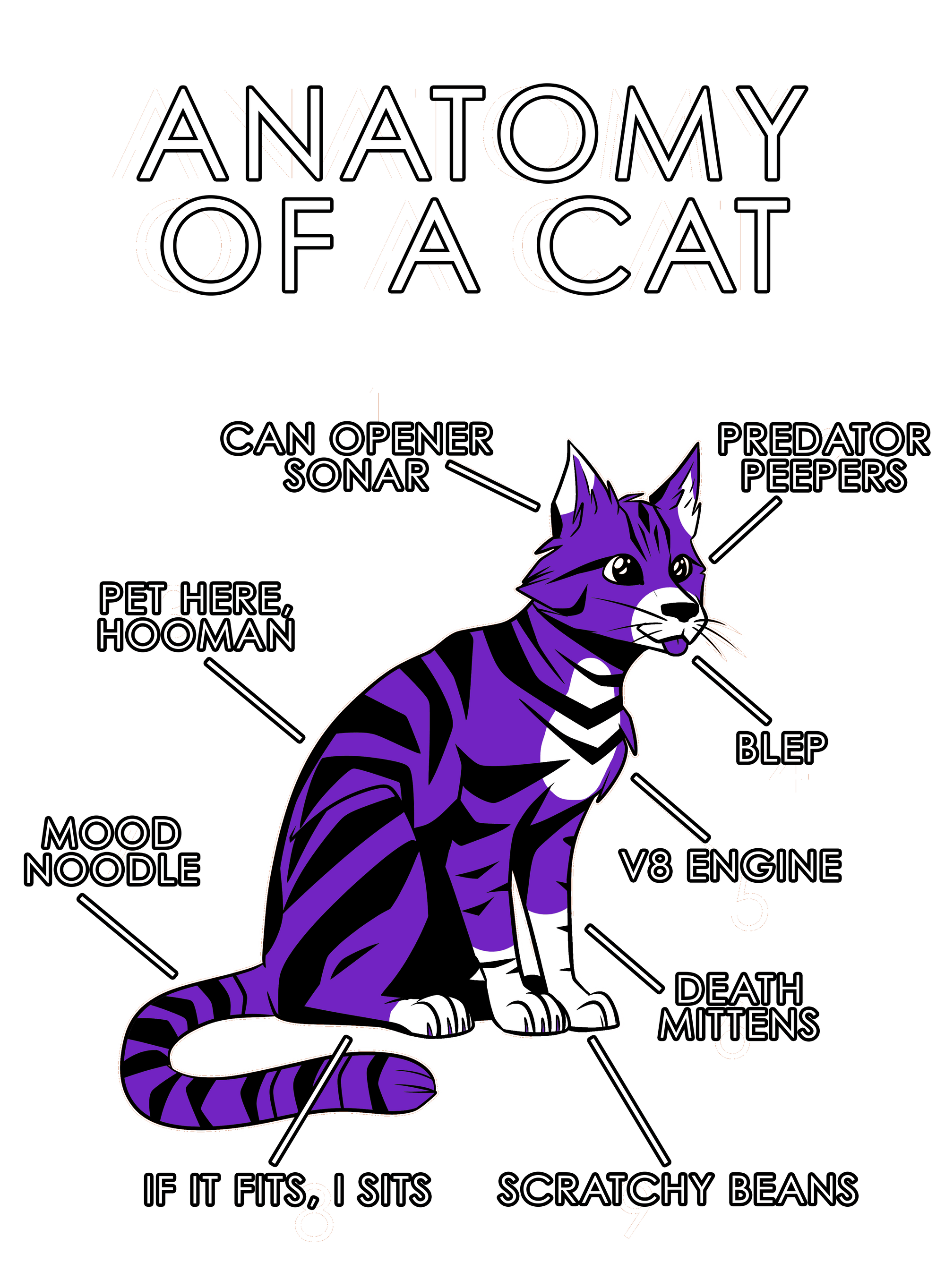 Anatomy Series - Gen 1 - Anatomy of a Cat - Purple