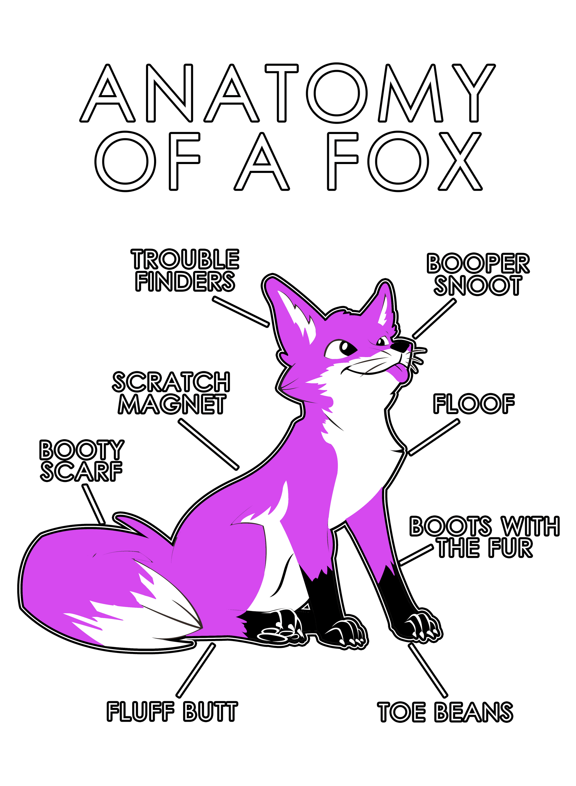Anatomy Series - Gen 1 - Anatomy of a Fox - Pink