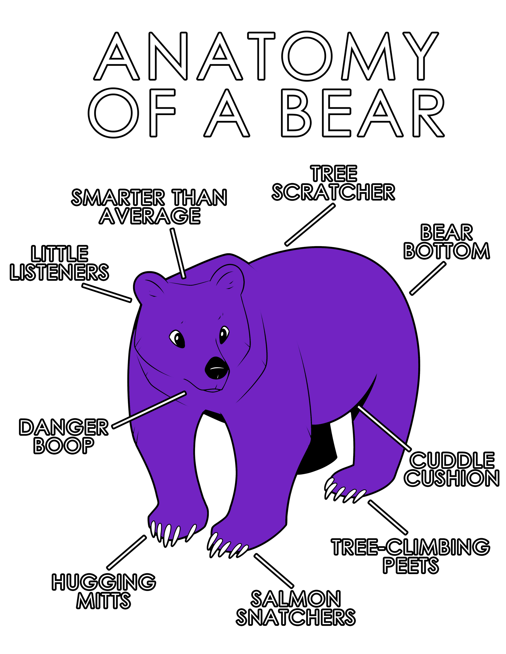 Anatomy Series - Gen 1 - Anatomy of a Bear - Purple