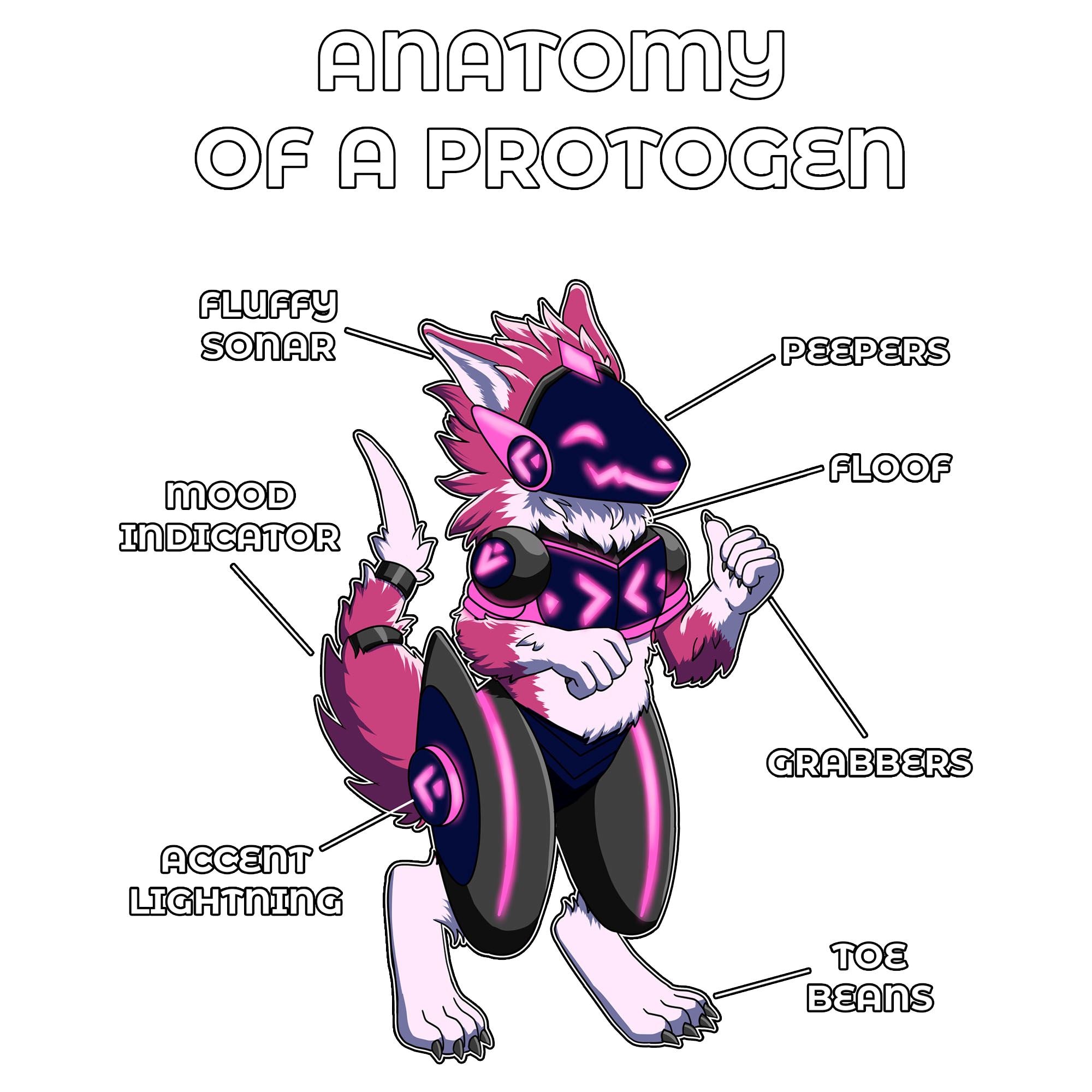 Anatomy Series - Gen 2 - Anatomy of a Protogen - Pink