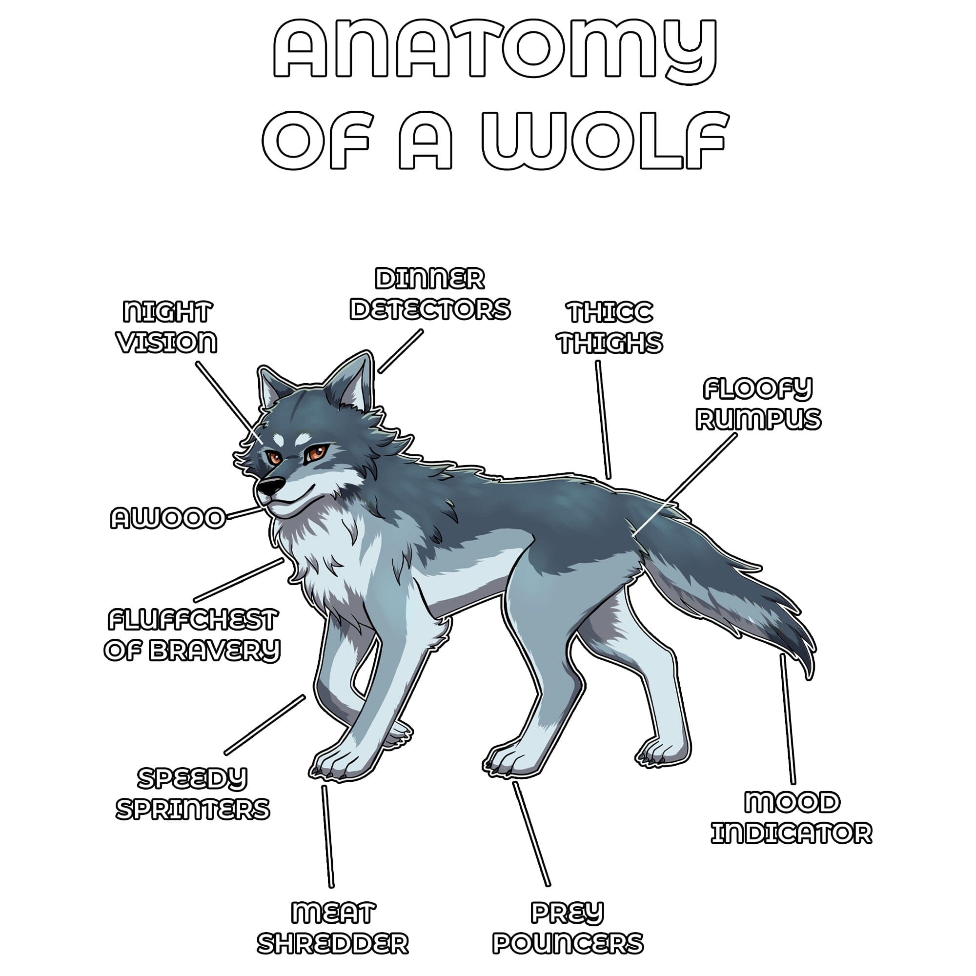 Anatomy Series - Gen 2 - Anatomy of a Wolf - Silver Blue
