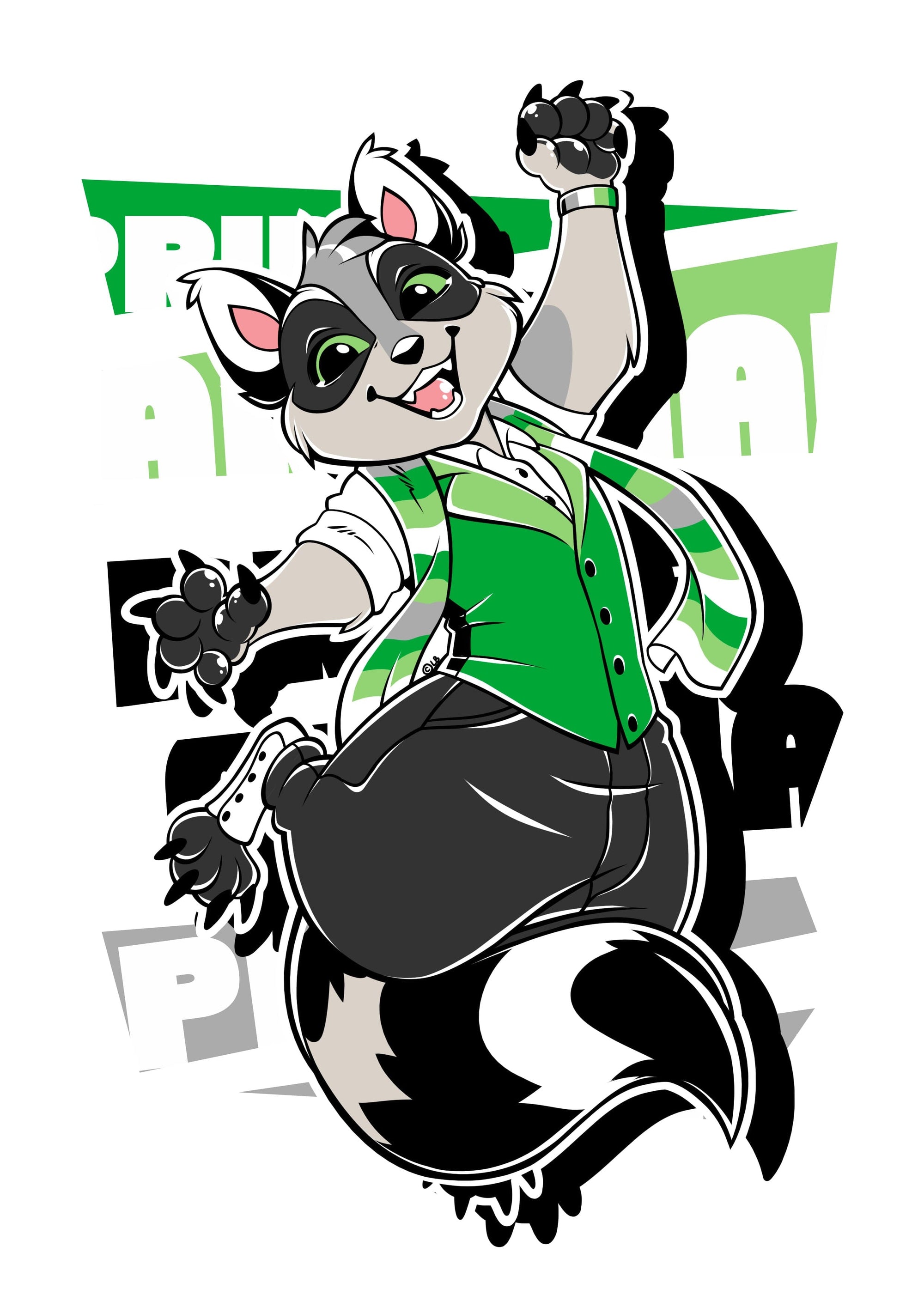 Pride Designs - Aromantic Pride Cody Raccoon