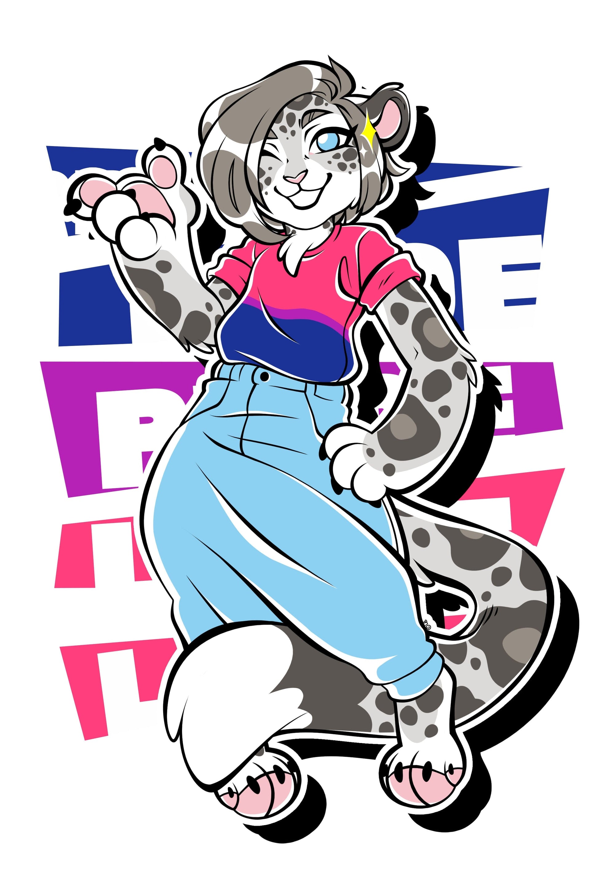 Pride Designs - Bisexual Pride Mandy Snow Leopard