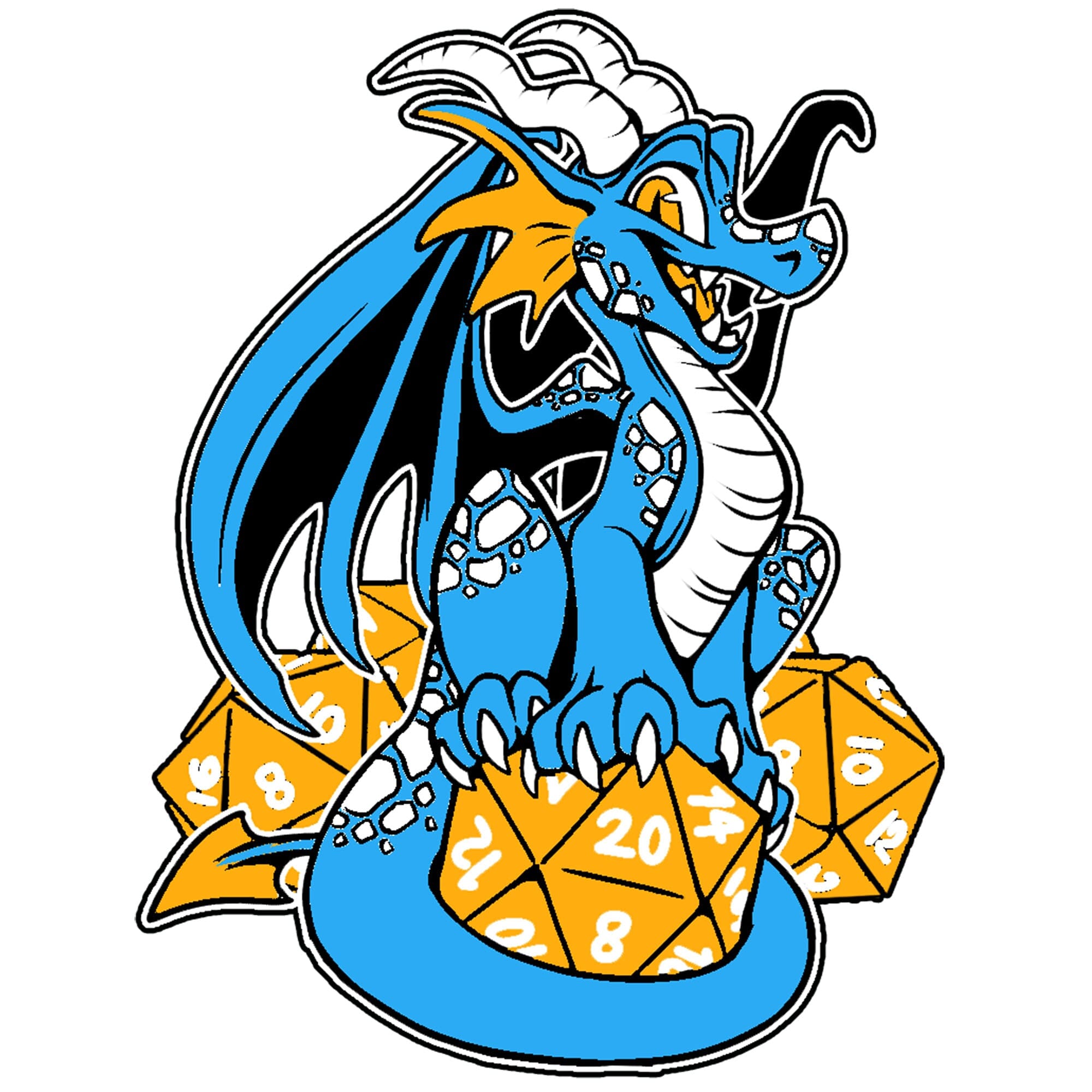 Artworktee Designs - D20 Dragon Blue