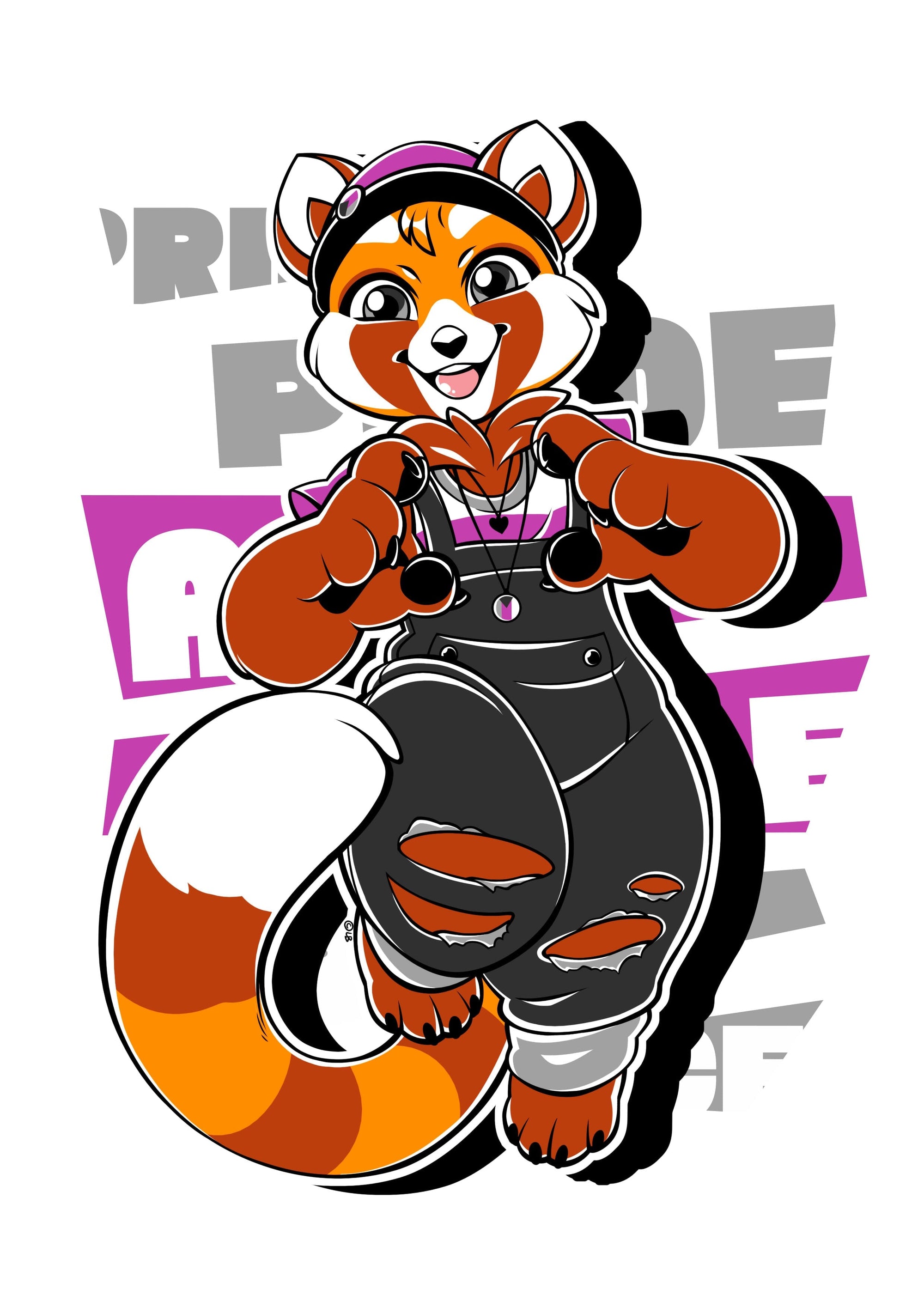 Pride Designs - Demisexual Pride Robin Red Panda