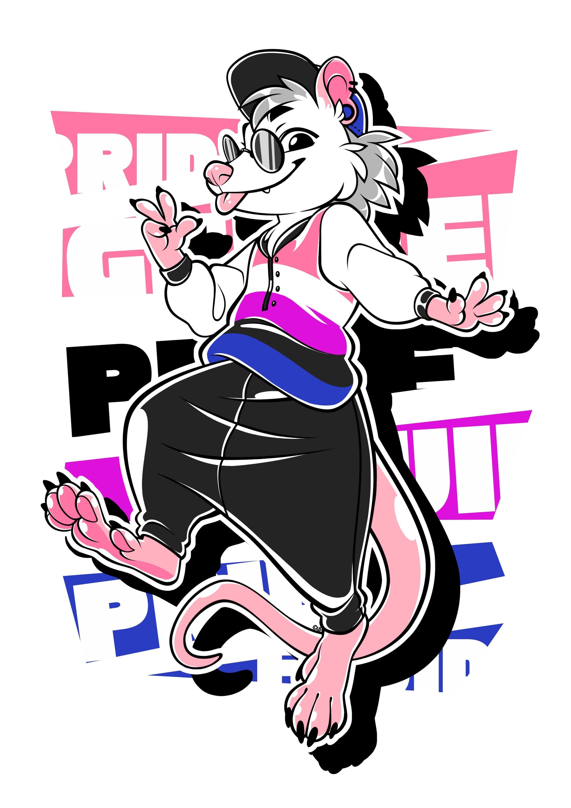 Pride Designs - Genderfluid Pride Frankie Opossum