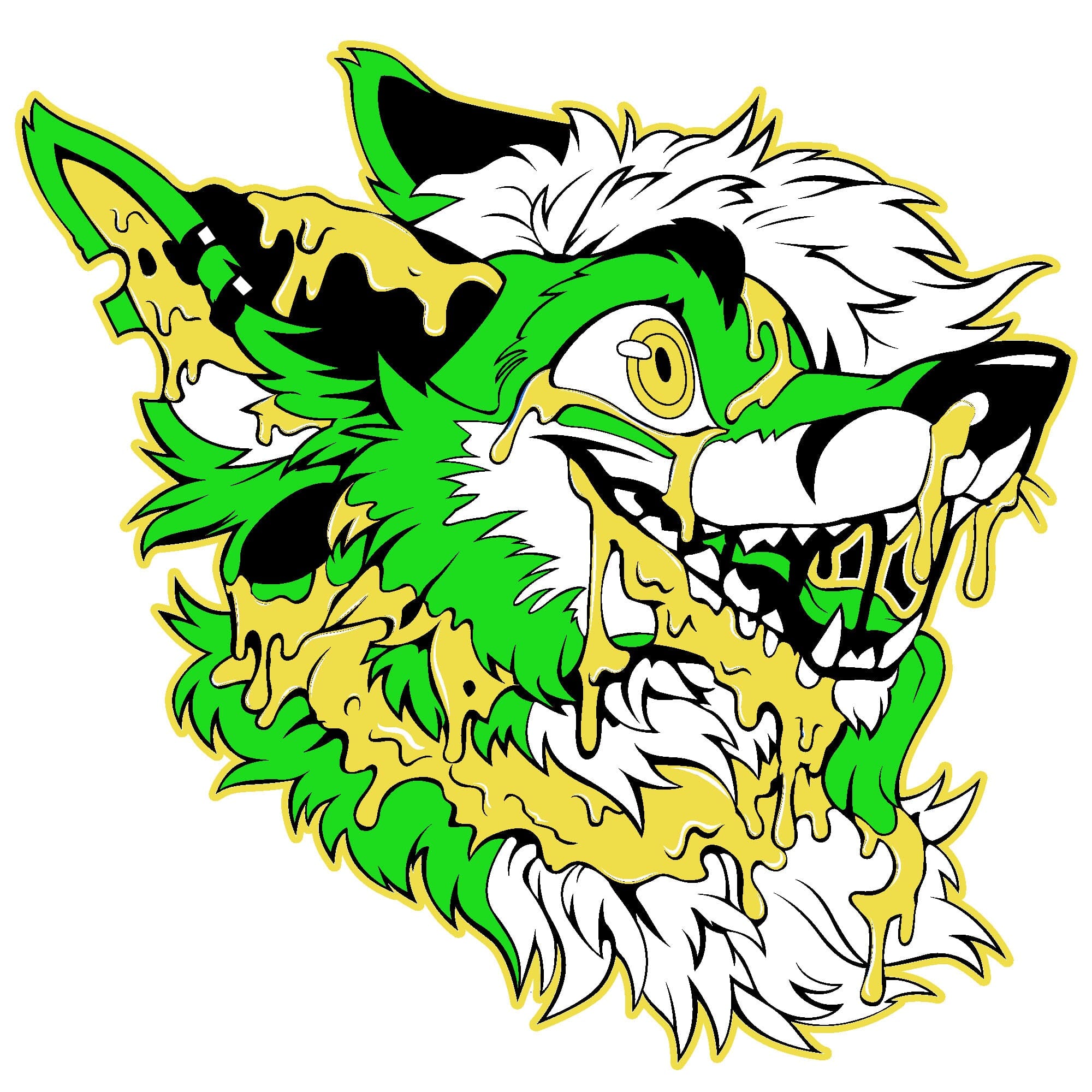 Artworktee Designs - Slime Fox - Green and Yellow