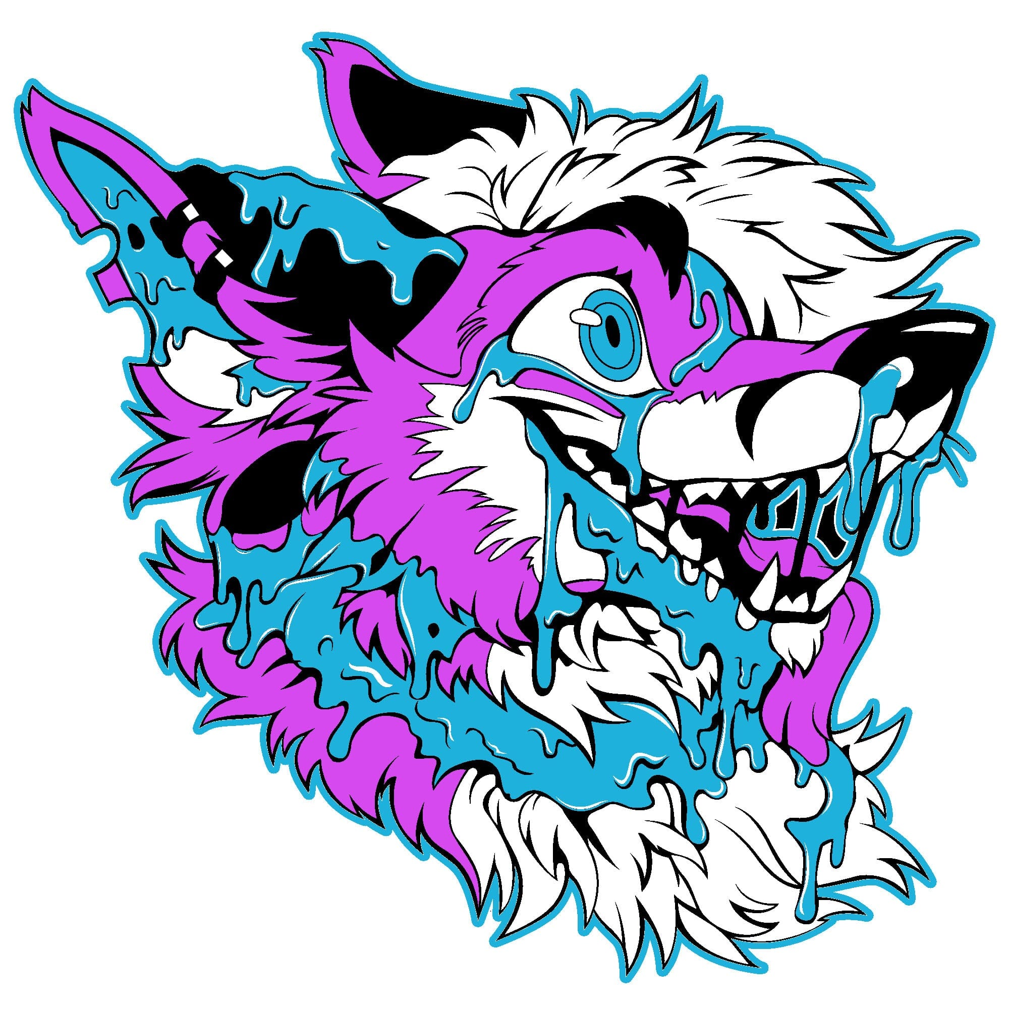 Artworktee Designs - Slime Fox - Pink and Light Blue