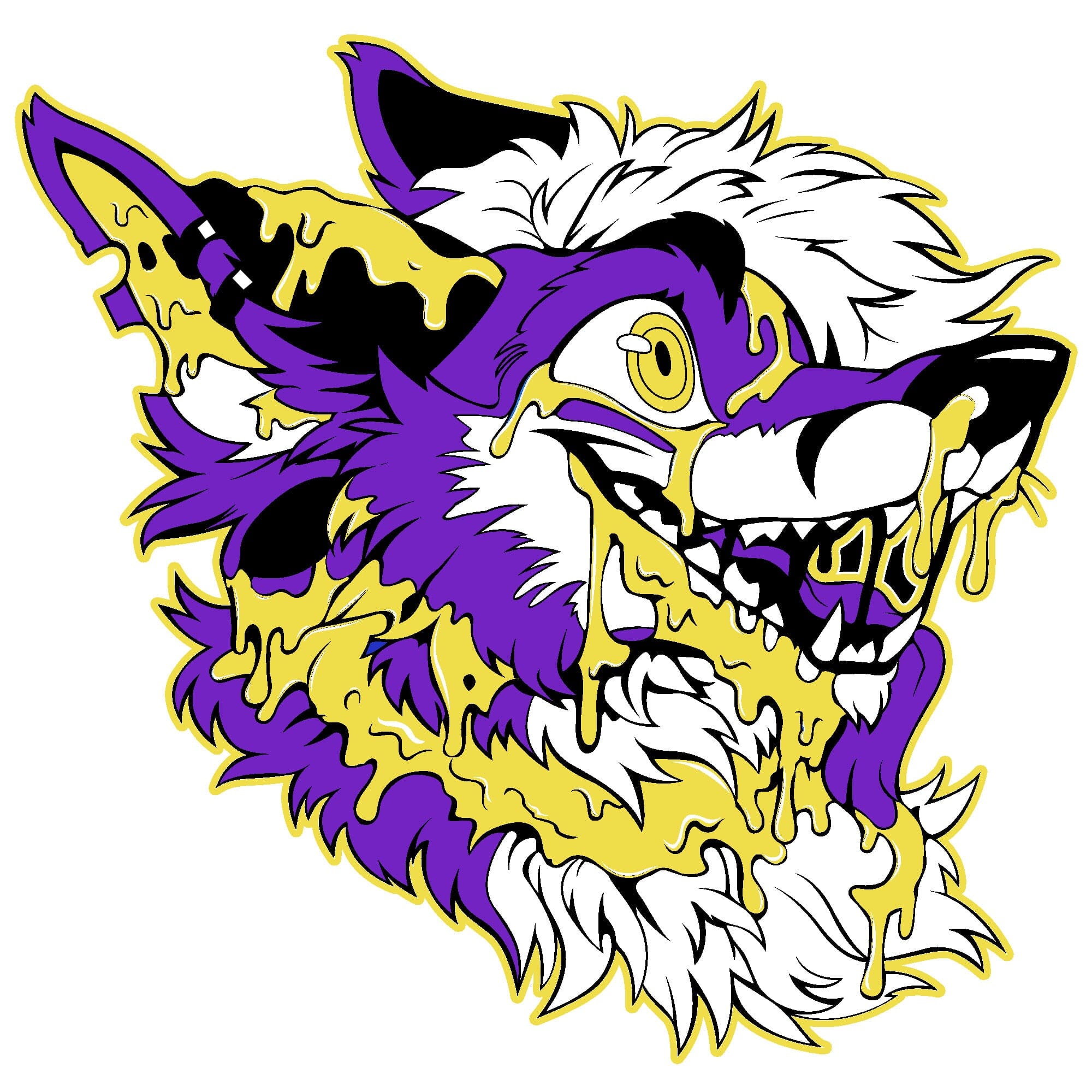 Artworktee Designs - Slime Fox - Purple and Yellow