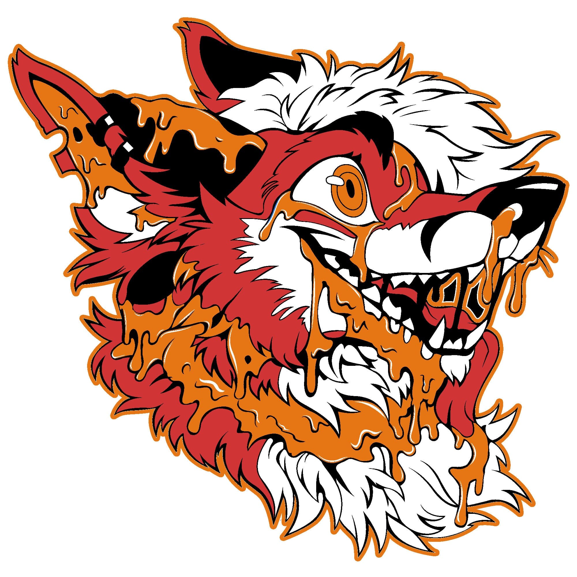 Artworktee Designs - Slime Fox - Red and Orange