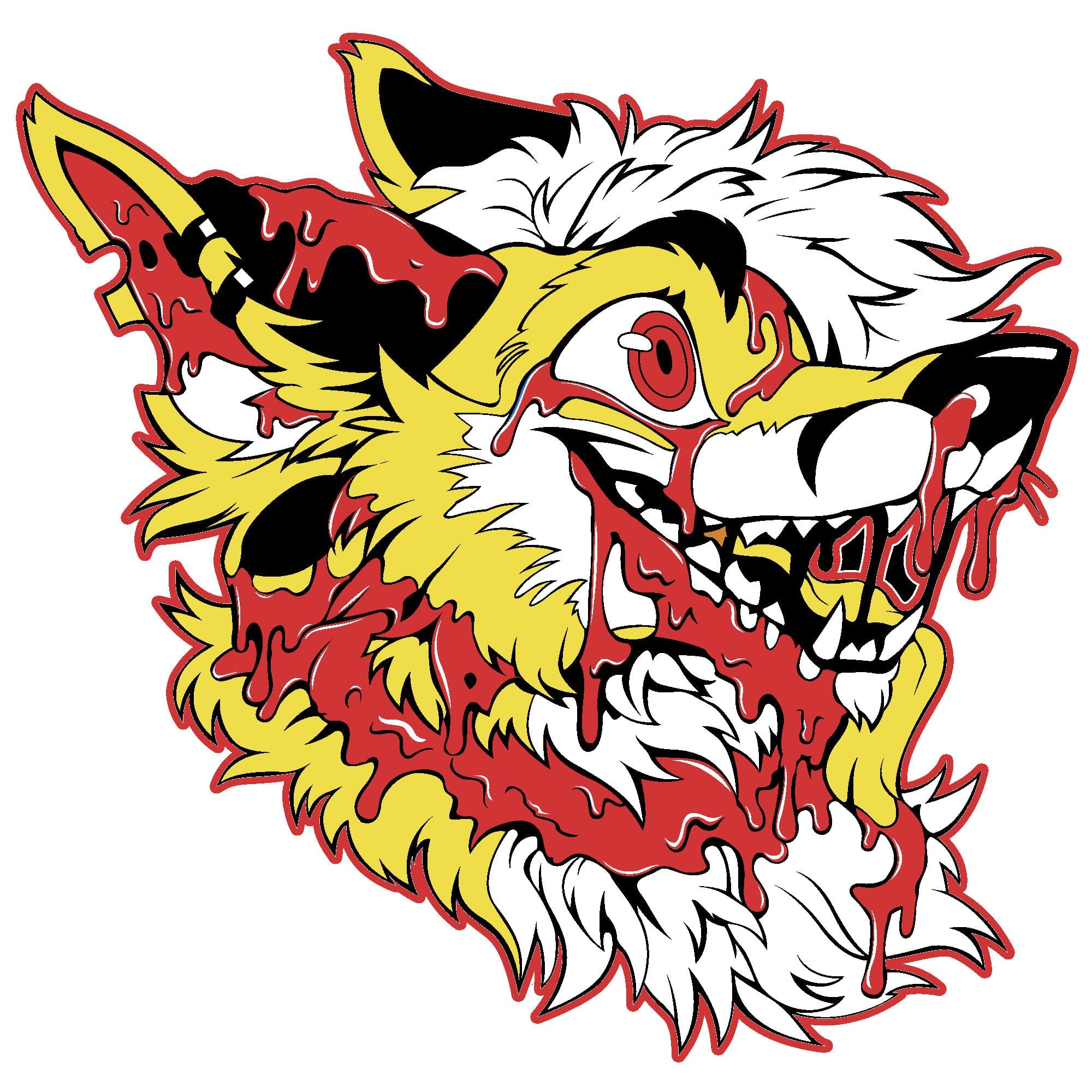 Artworktee Designs - Slime Fox - Yellow and Red