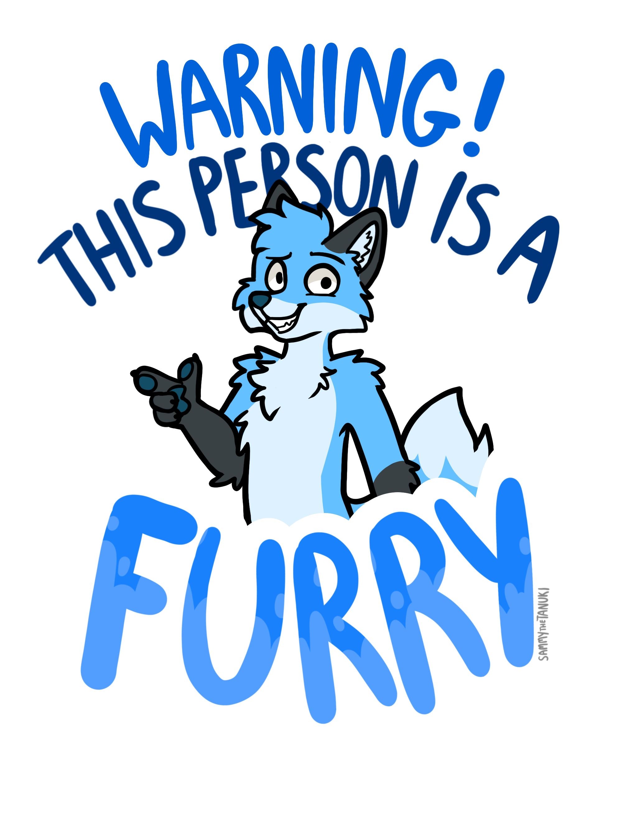 Sammy The Tanuki - Warning Furry Fox - Blue Fox