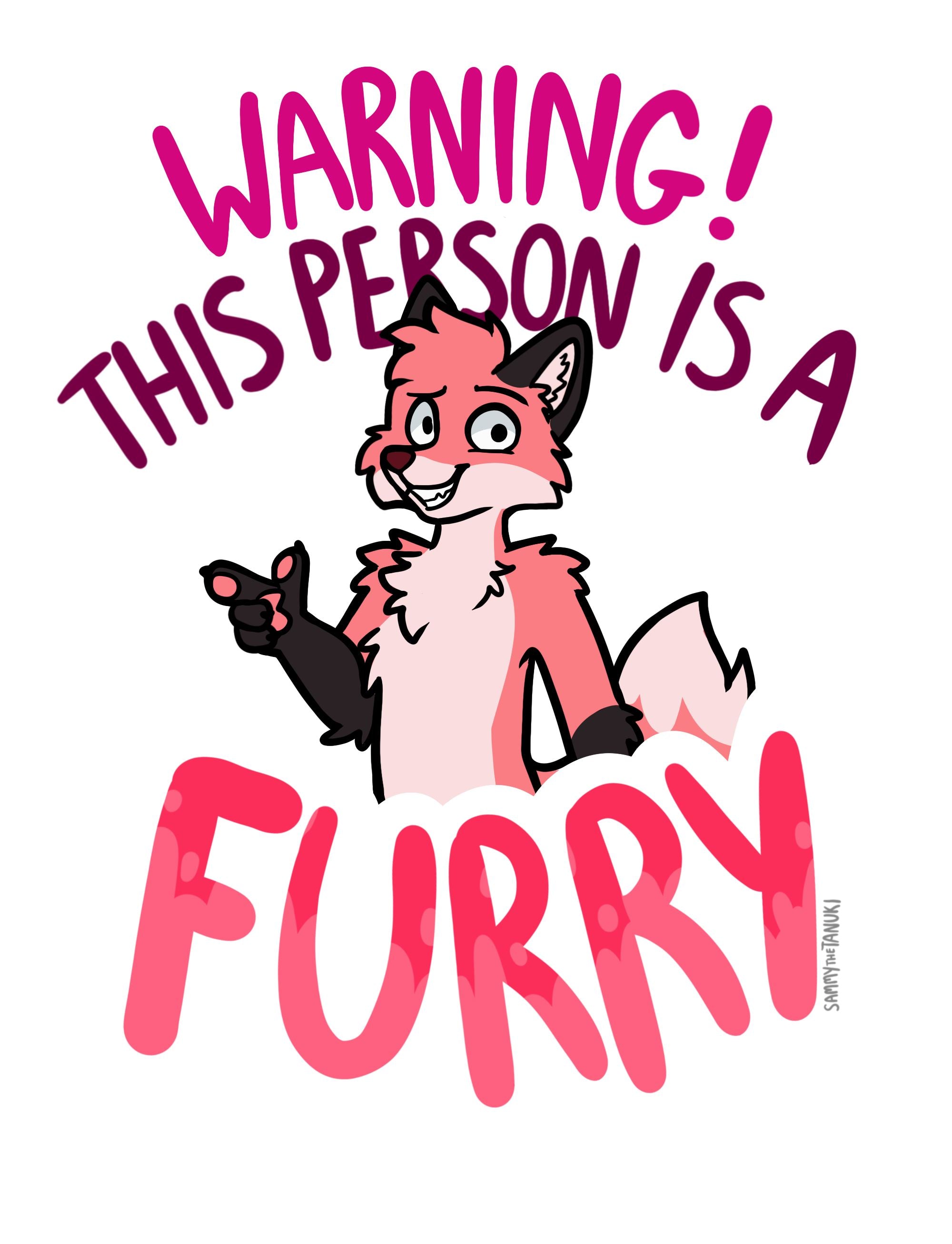 Sammy The Tanuki - Warning Furry Fox - Pink Fox