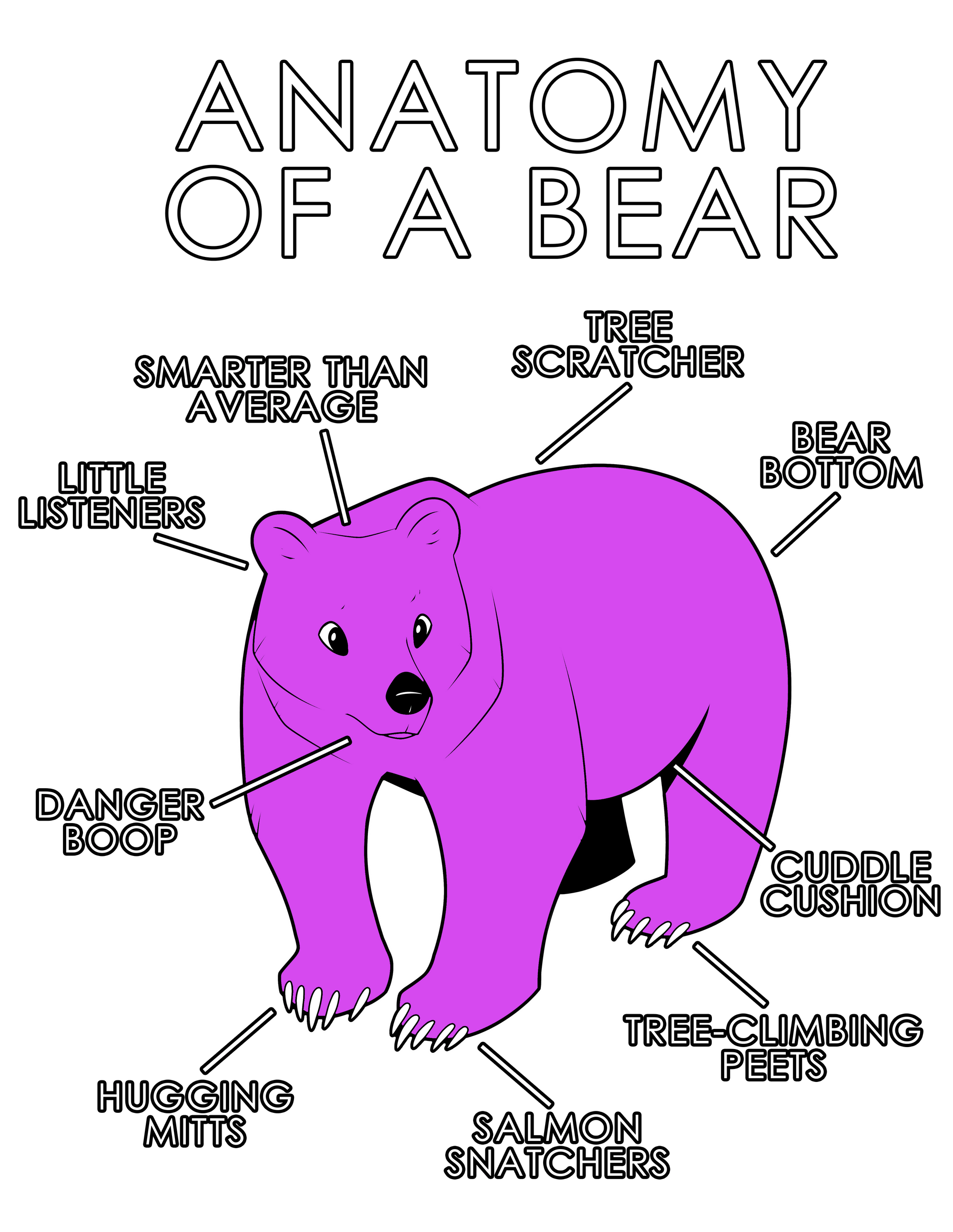 Anatomy Series - Gen 1 - Anatomy of a Bear - Pink