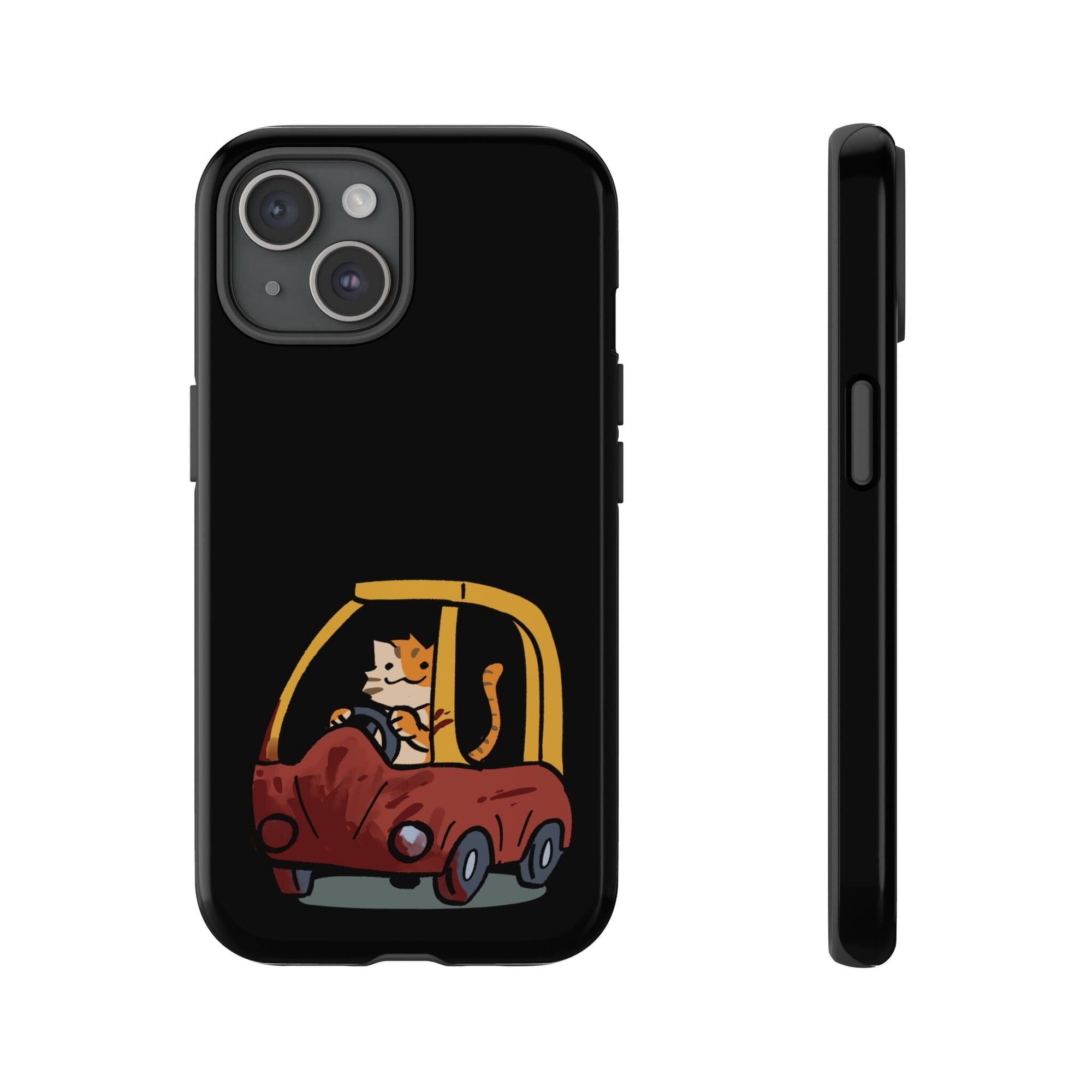 Cat Car - Phone Case Phone Case Printify iPhone 15 Glossy 