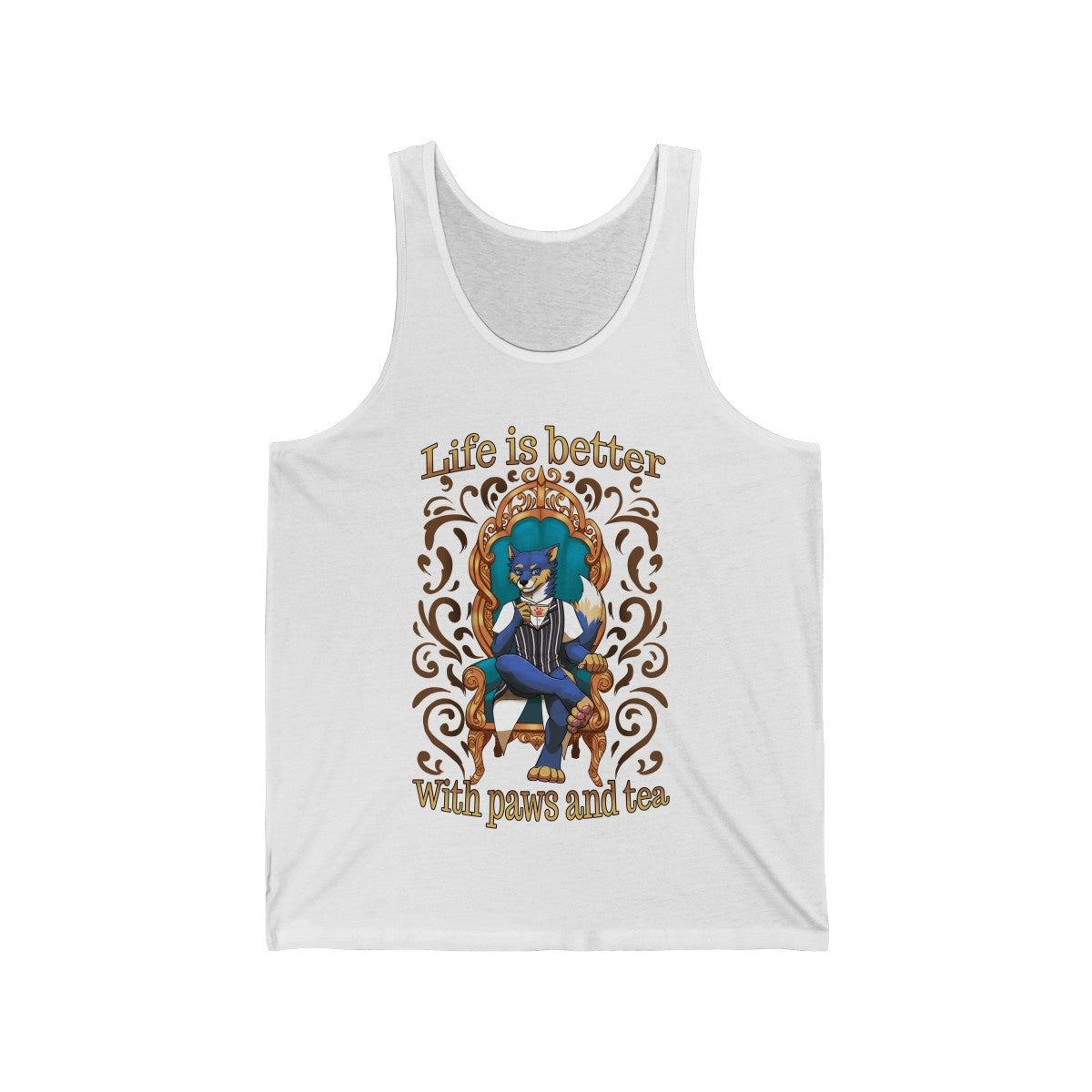 Life is better with Paws and Tea - Tank Top Tank Top Artemis Wishfoot White XS 