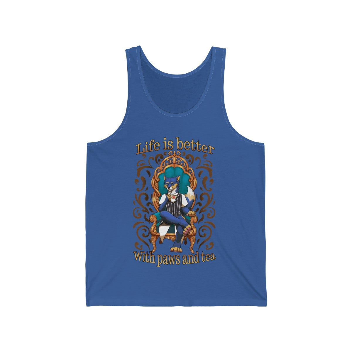 Life is better with Paws and Tea - Tank Top Tank Top Artemis Wishfoot Royal Blue XS 