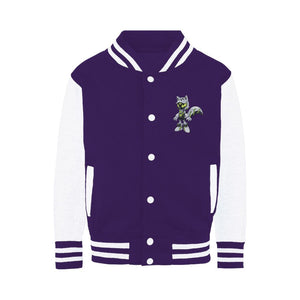 Robot Kitsune-Kyubit - Varsity Jacket Varsity Jacket Lordyan Purple / White XS 