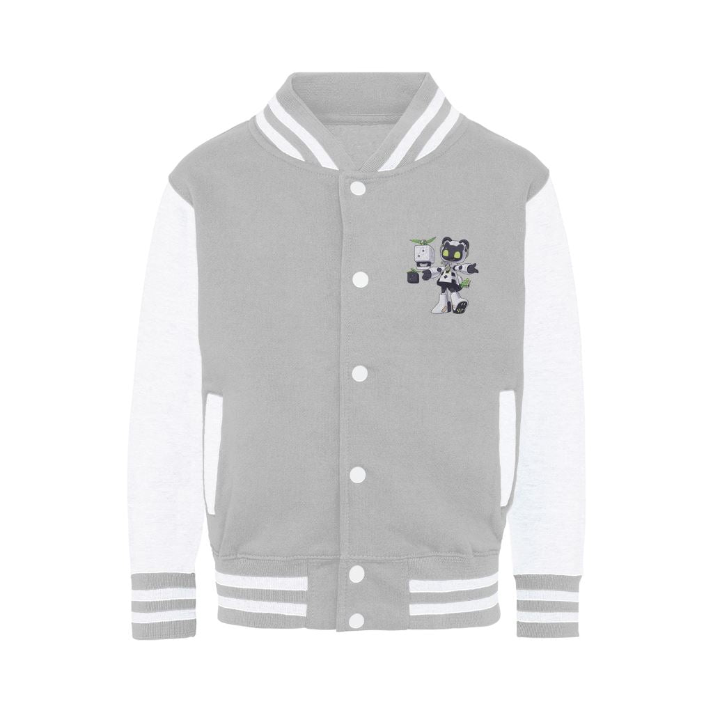 Robot Panda-Tangtang - Varsity Jacket Varsity Jacket Lordyan Heather Grey / White XS 