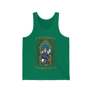 Life is better with Paws and Tea - Tank Top Tank Top Artemis Wishfoot Green XS 