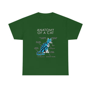 Cat Light Blue - T-Shirt T-Shirt Artworktee Green S 