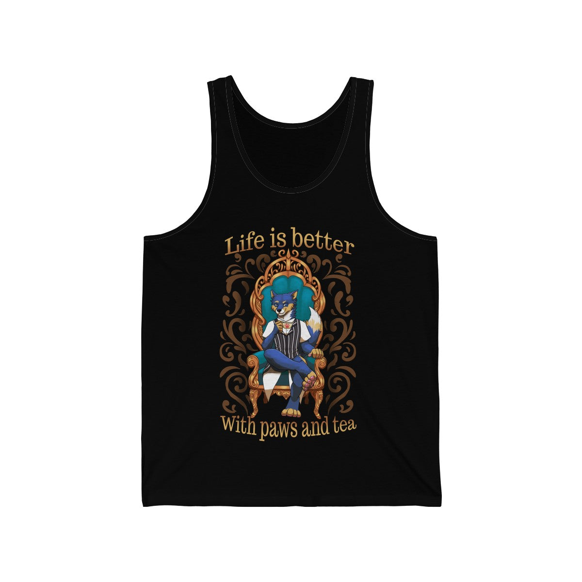Life is better with Paws and Tea - Tank Top Tank Top Artemis Wishfoot Black XS 