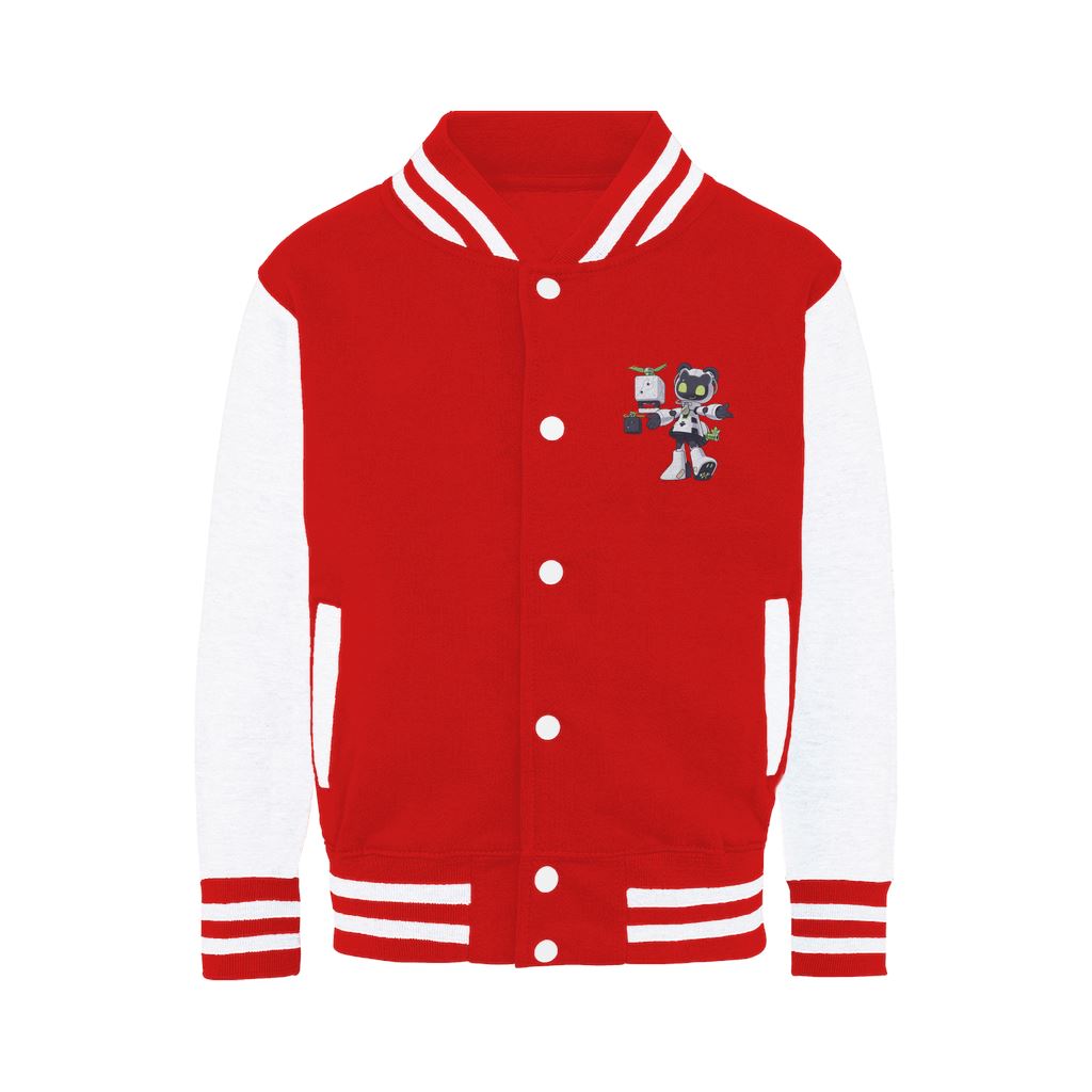 Robot Panda-Tangtang - Varsity Jacket Varsity Jacket Lordyan Fire Red / White XS 