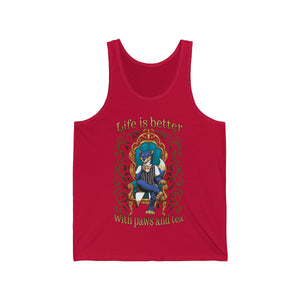 Life is better with Paws and Tea - Tank Top Tank Top Artemis Wishfoot Red XS 
