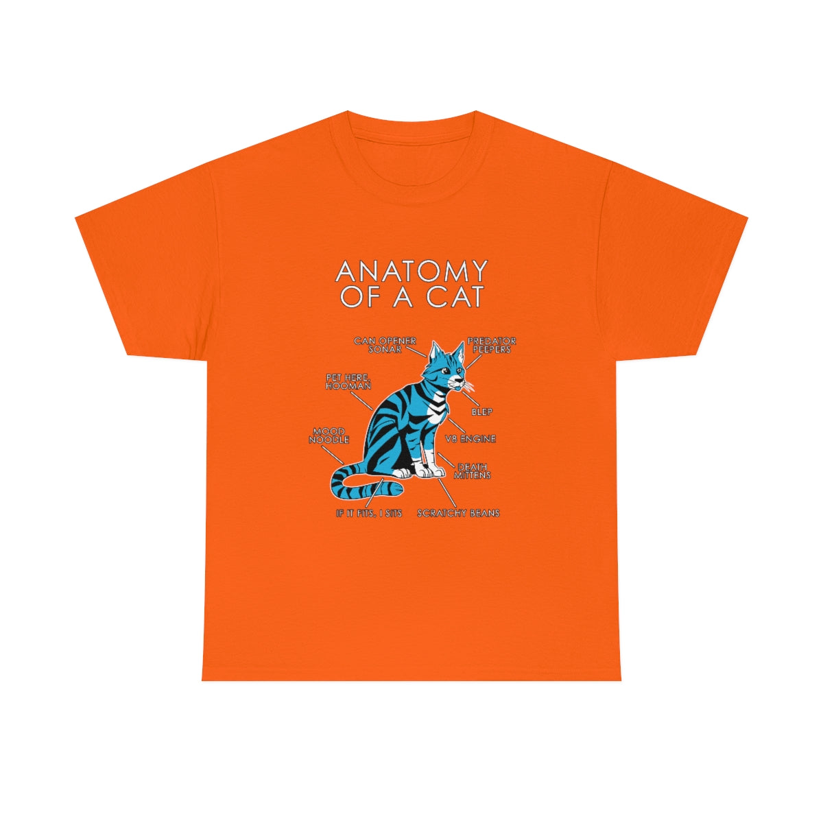 Cat Light Blue - T-Shirt T-Shirt Artworktee Orange S 