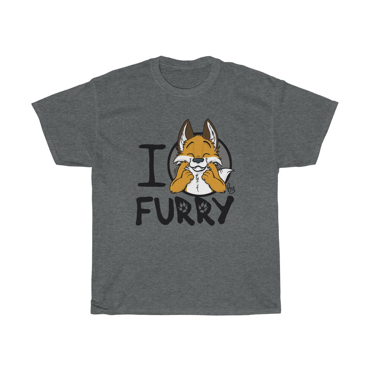 I Fox Furry - T-Shirt T-Shirt Paco Panda Dark Heather S 