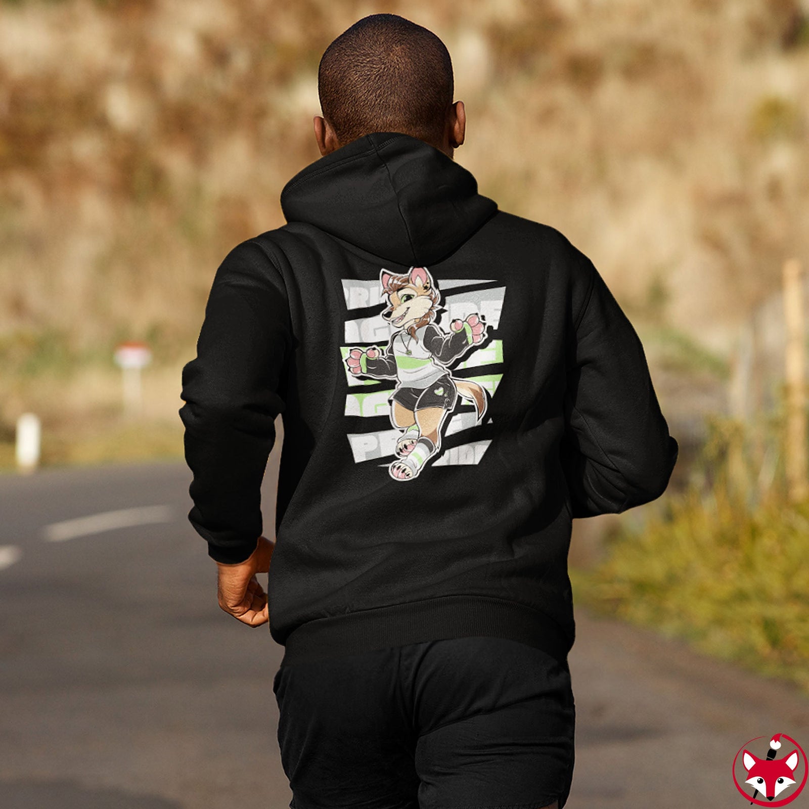 Agender Pride Luca Coyote - Hoodie Hoodie Artworktee 