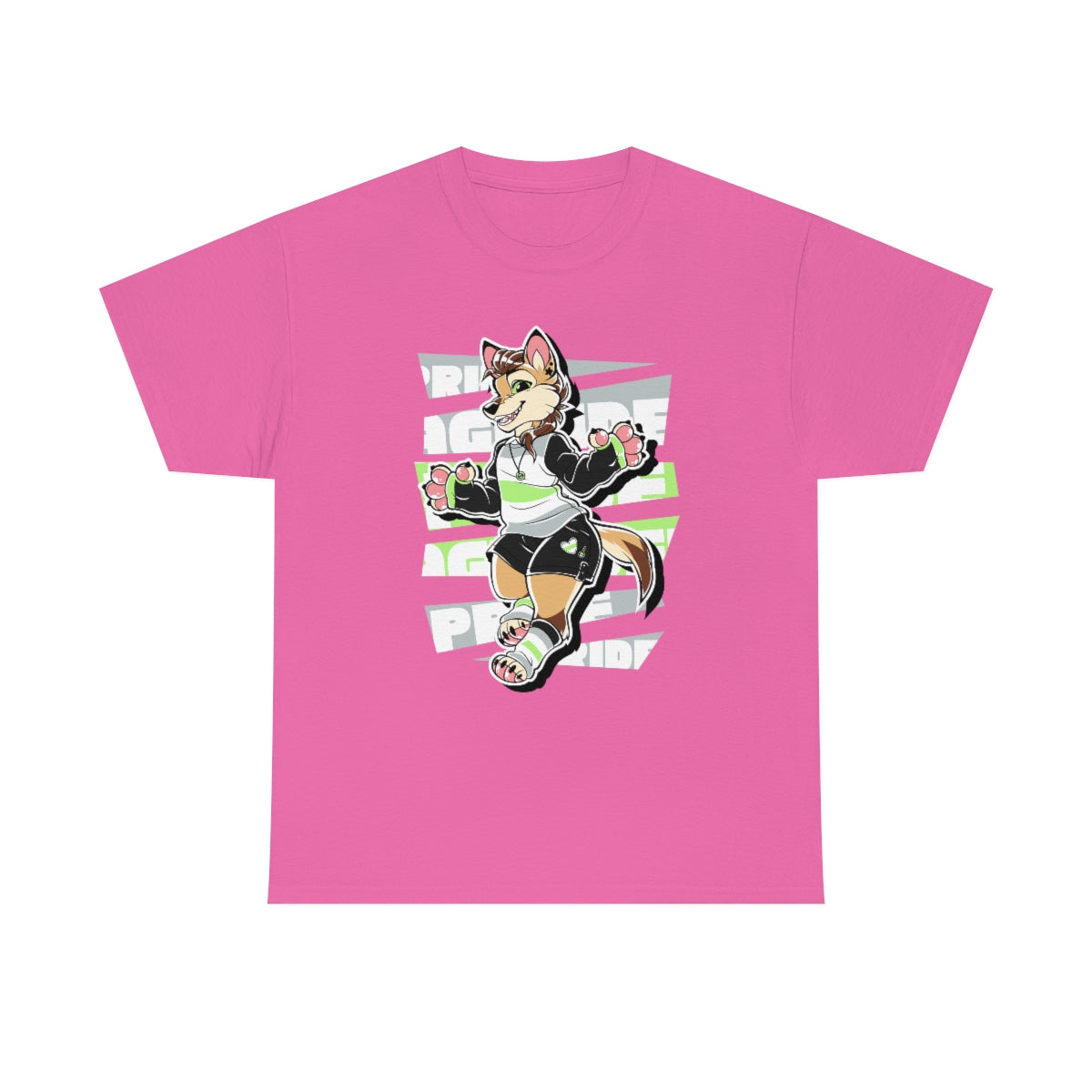 Agender Pride Luca Coyote - T-Shirt T-Shirt Artworktee Pink S 