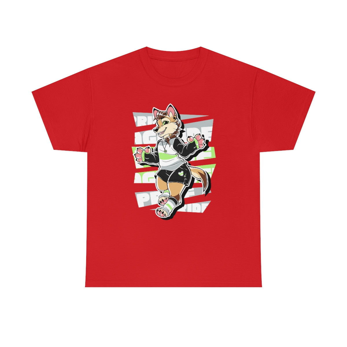 Agender Pride Luca Coyote - T-Shirt T-Shirt Artworktee Red S 