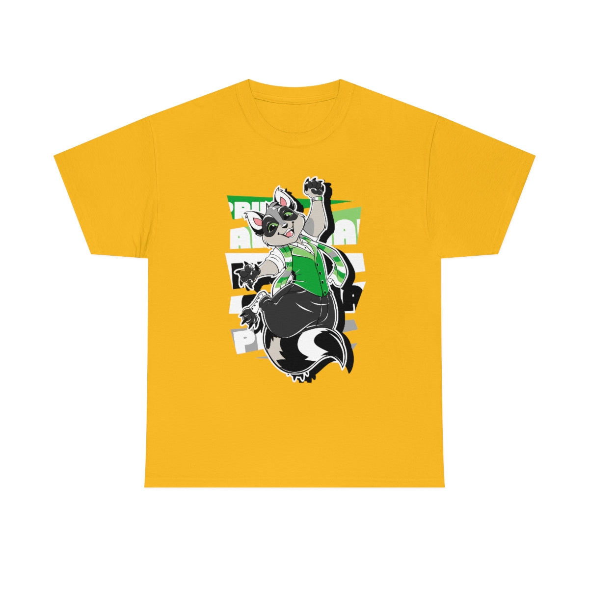 Aromantic Pride Cody Raccoon - T-Shirt T-Shirt Artworktee Gold S 