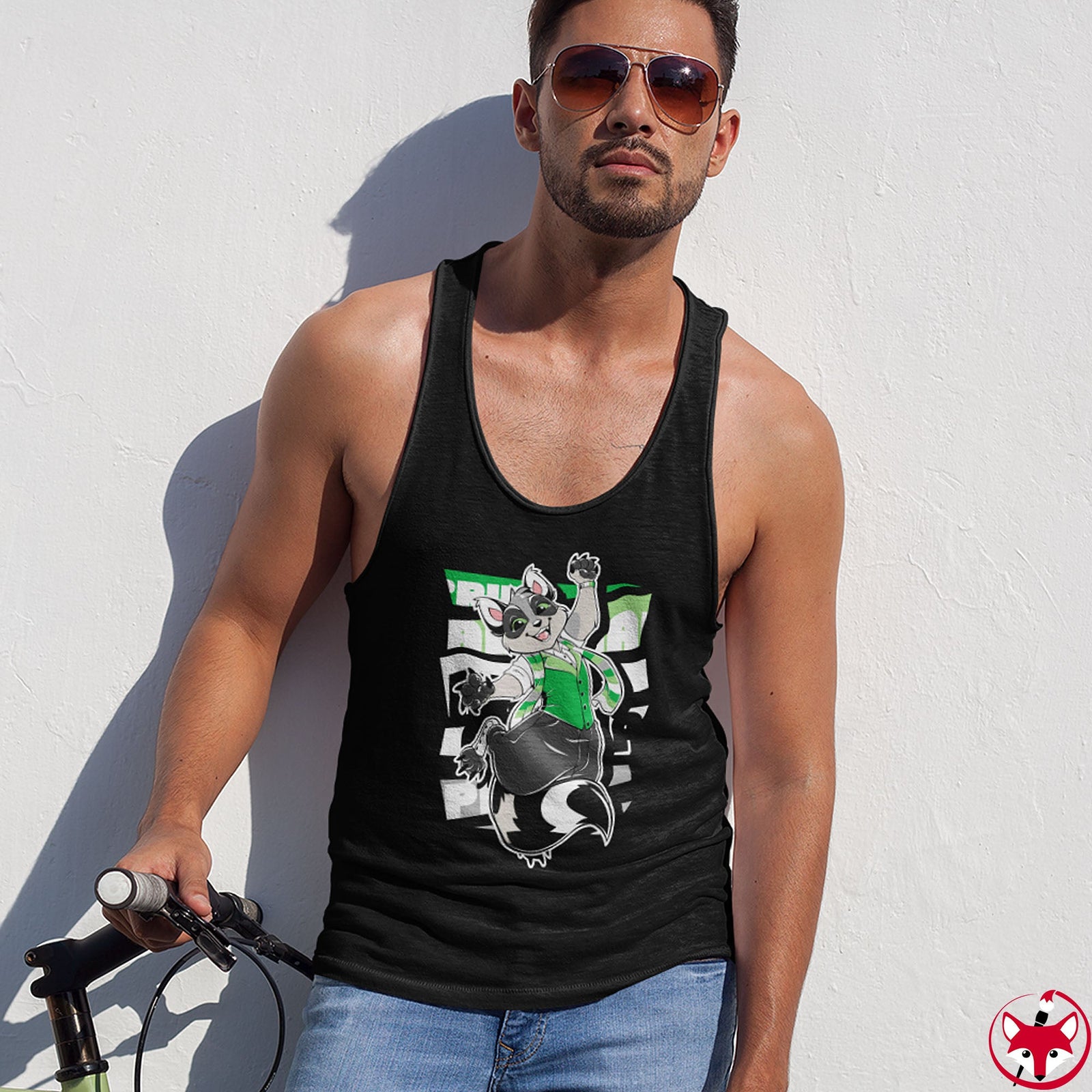 Aromantic Pride Cody Raccoon - Tank Top Tank Top Artworktee 