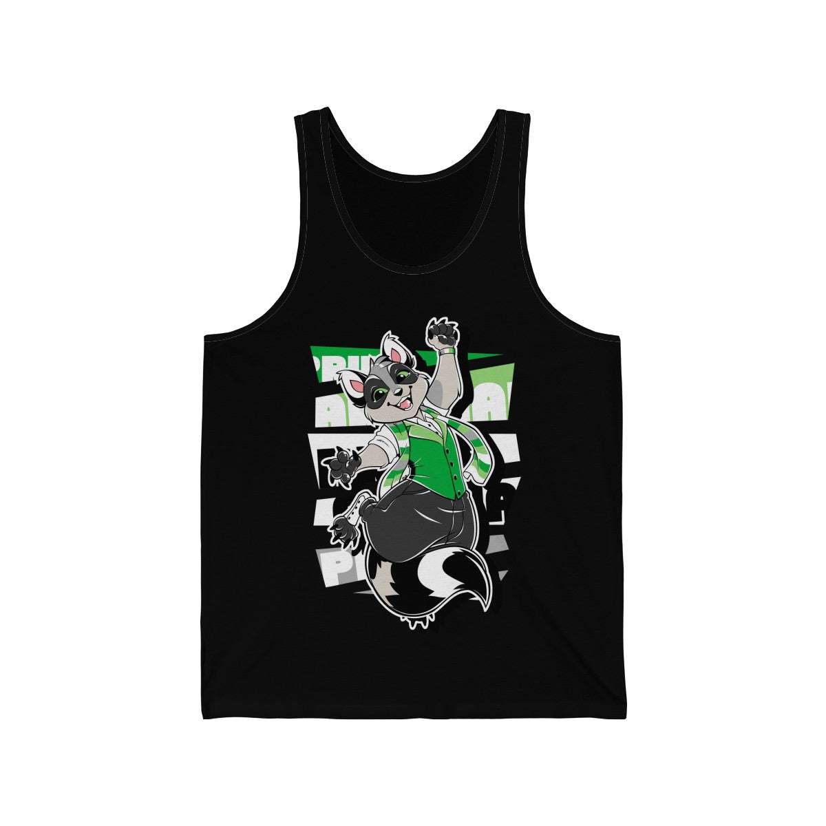 Aromantic Pride Cody Raccoon - Tank Top Tank Top Artworktee Black XS 