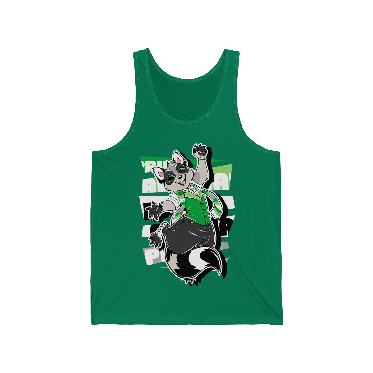 Aromantic Pride Cody Raccoon - Tank Top Tank Top Artworktee Green XS 