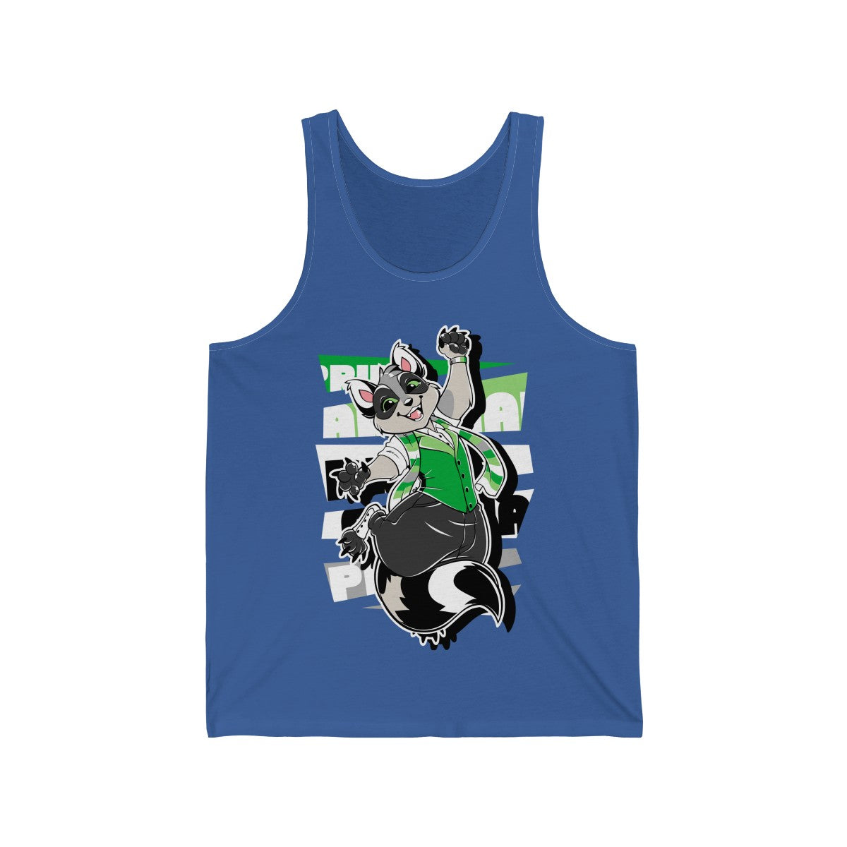 Aromantic Pride Cody Raccoon - Tank Top Tank Top Artworktee Royal Blue XS 