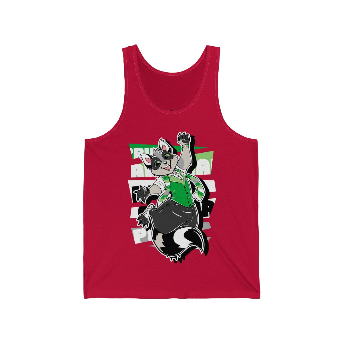 Aromantic Pride Cody Raccoon - Tank Top Tank Top Artworktee Red XS 