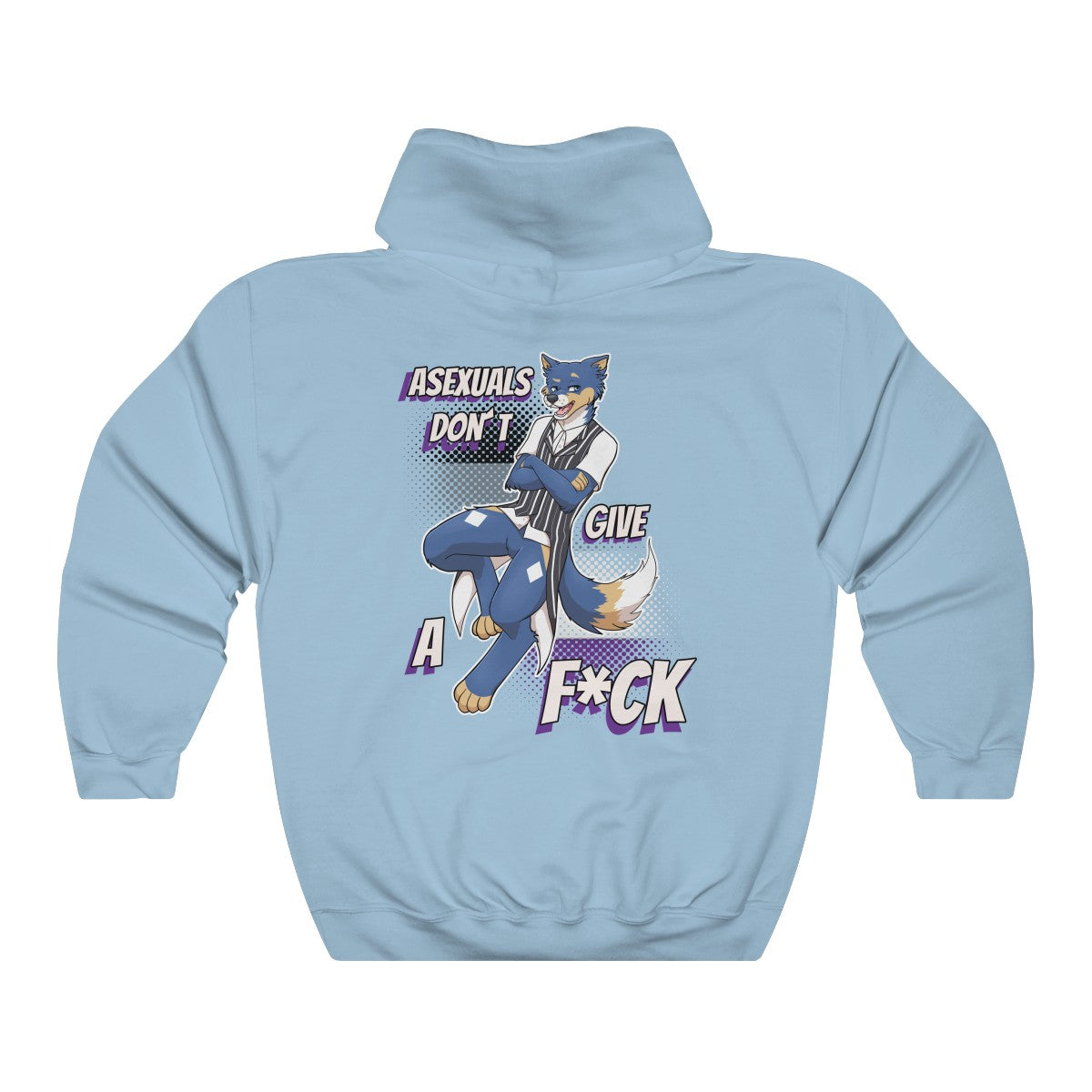 Asexual Don't Give A F*ck - Hoodie Hoodie Artemis Wishfoot Light Blue S 