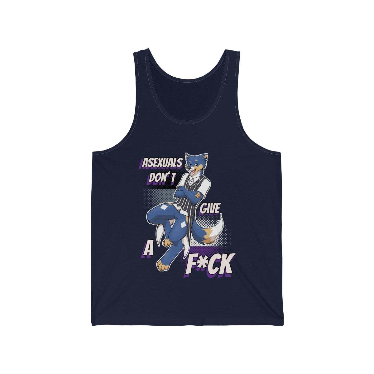 Asexual Don't Give A F*ck - Tank Top Tank Top Artemis Wishfoot Navy Blue XS 